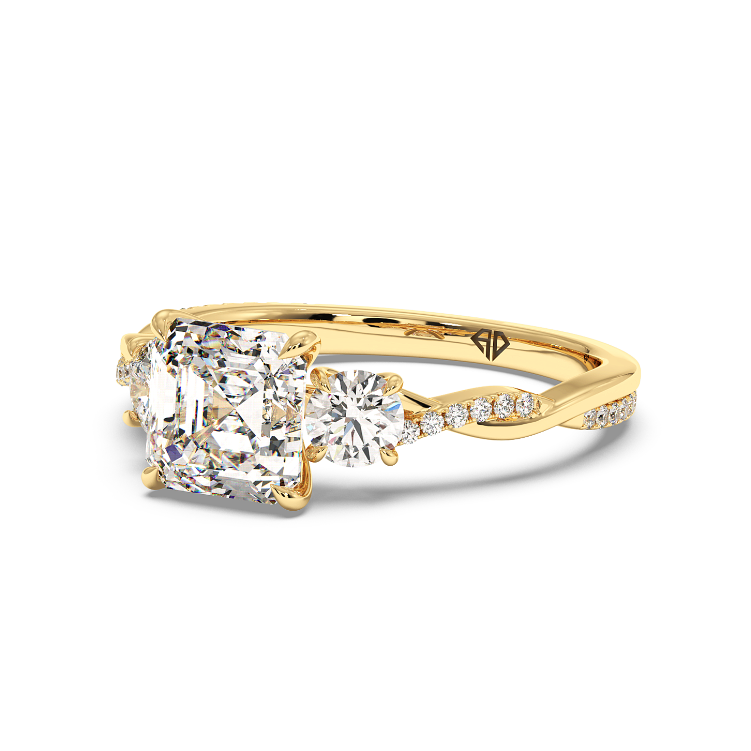 18K Yellow Gold Posie Engagement Ring