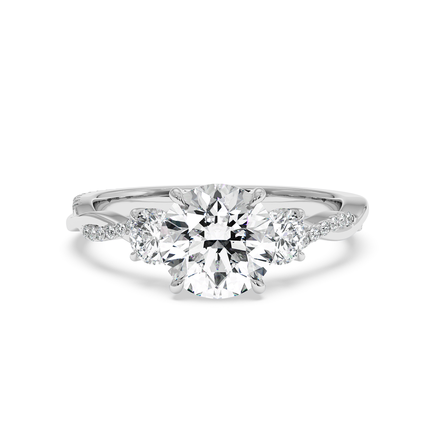 18K White Gold Posie Engagement Ring