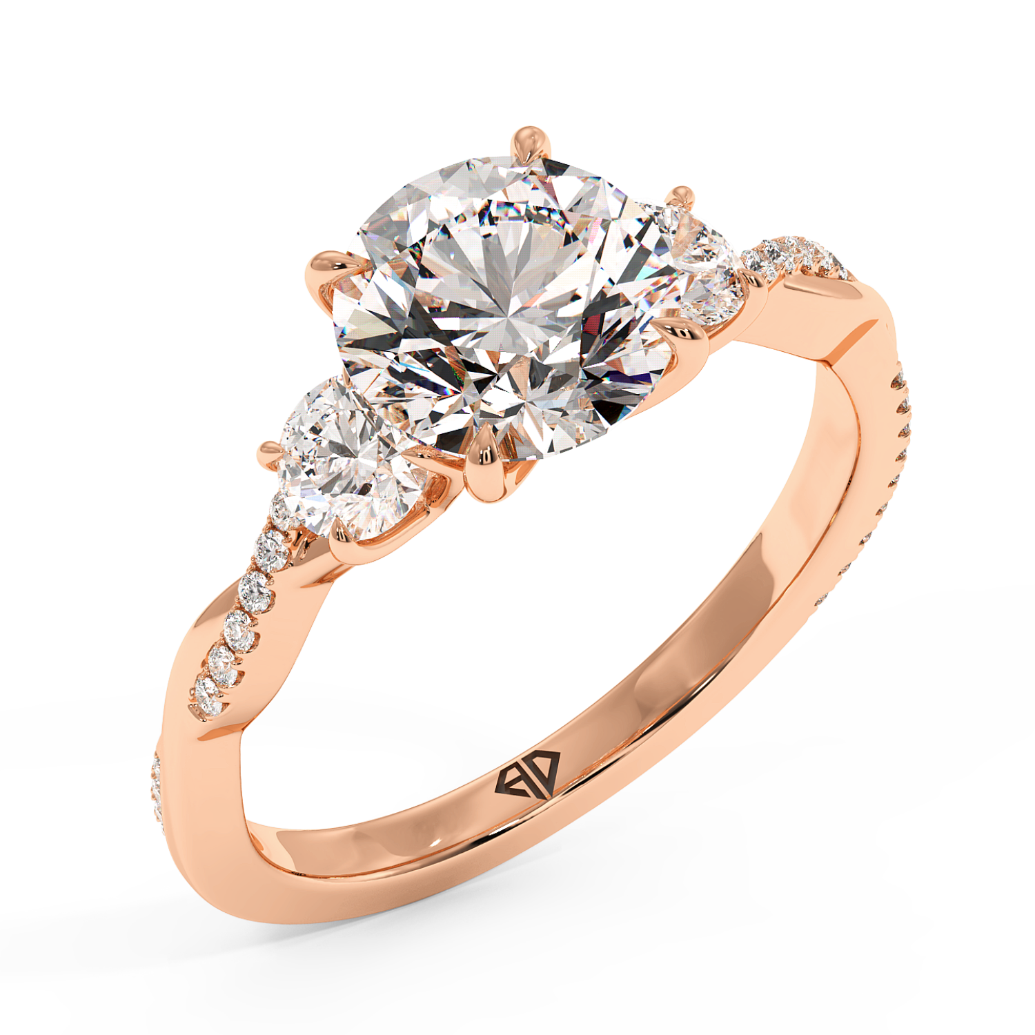 18K Rose Gold Posie Engagement Ring