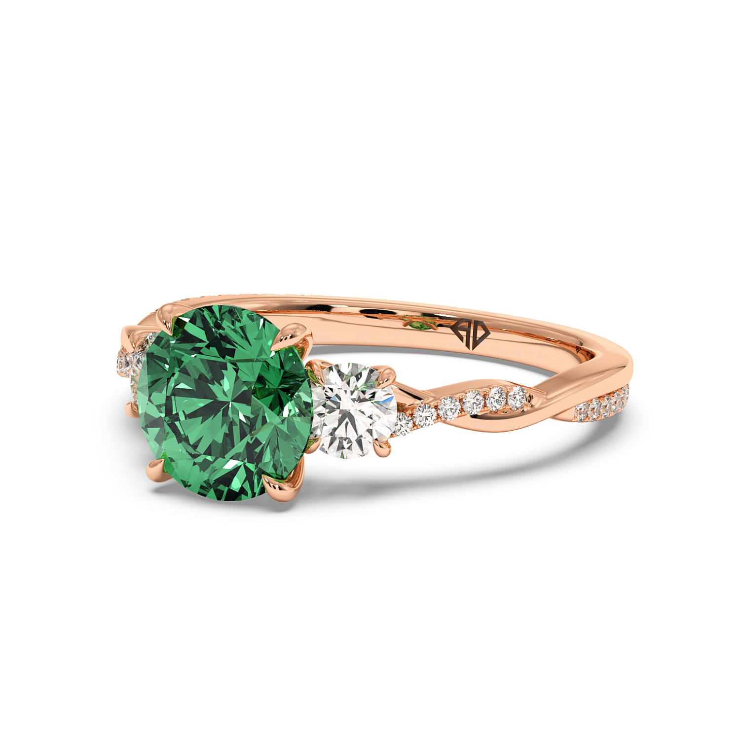 18K Rose Gold Posie Engagement Ring