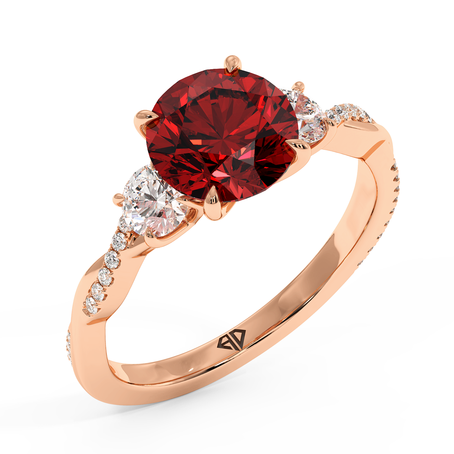 18K Rose Gold Posie Engagement Ring