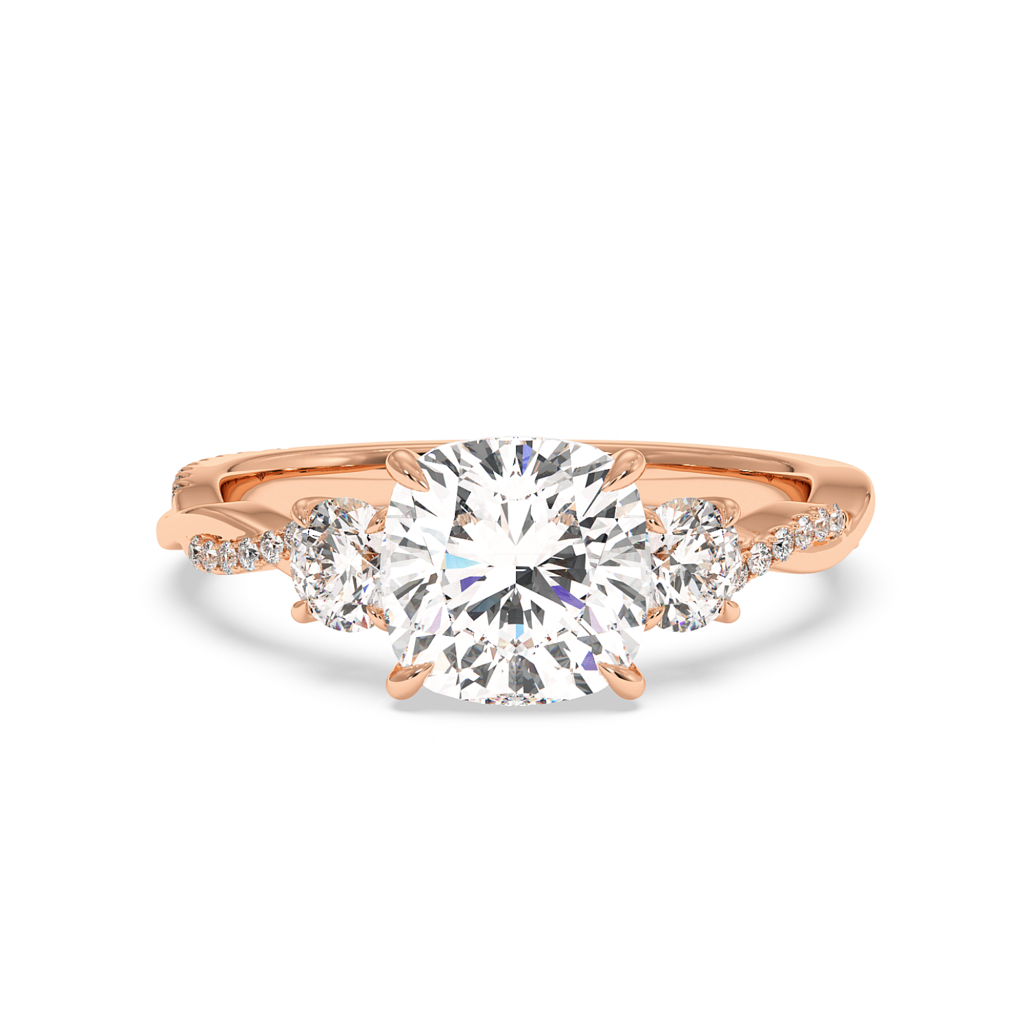 18K Rose Gold Posie Engagement Ring