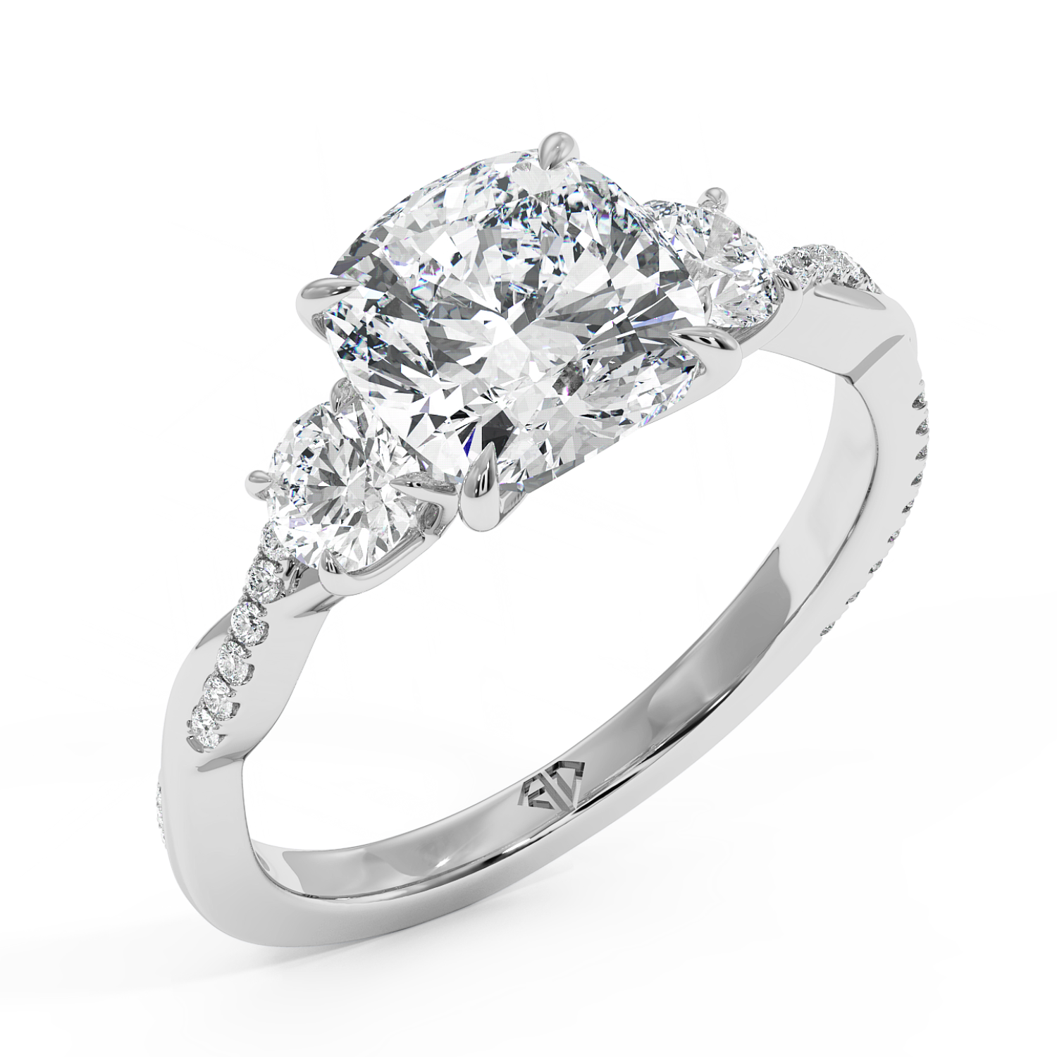 18K White Gold Posie Engagement Ring