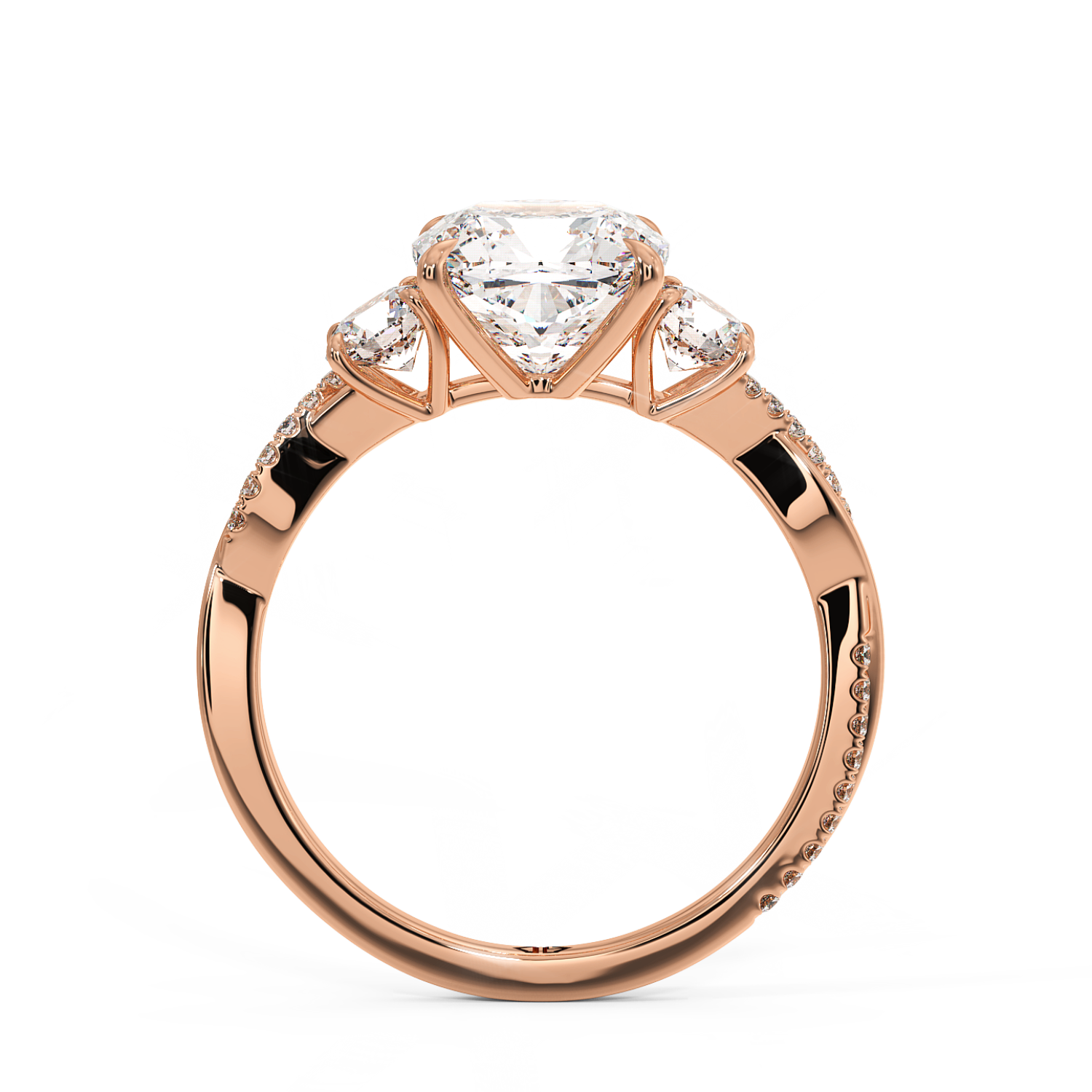 18K Rose Gold Posie Engagement Ring