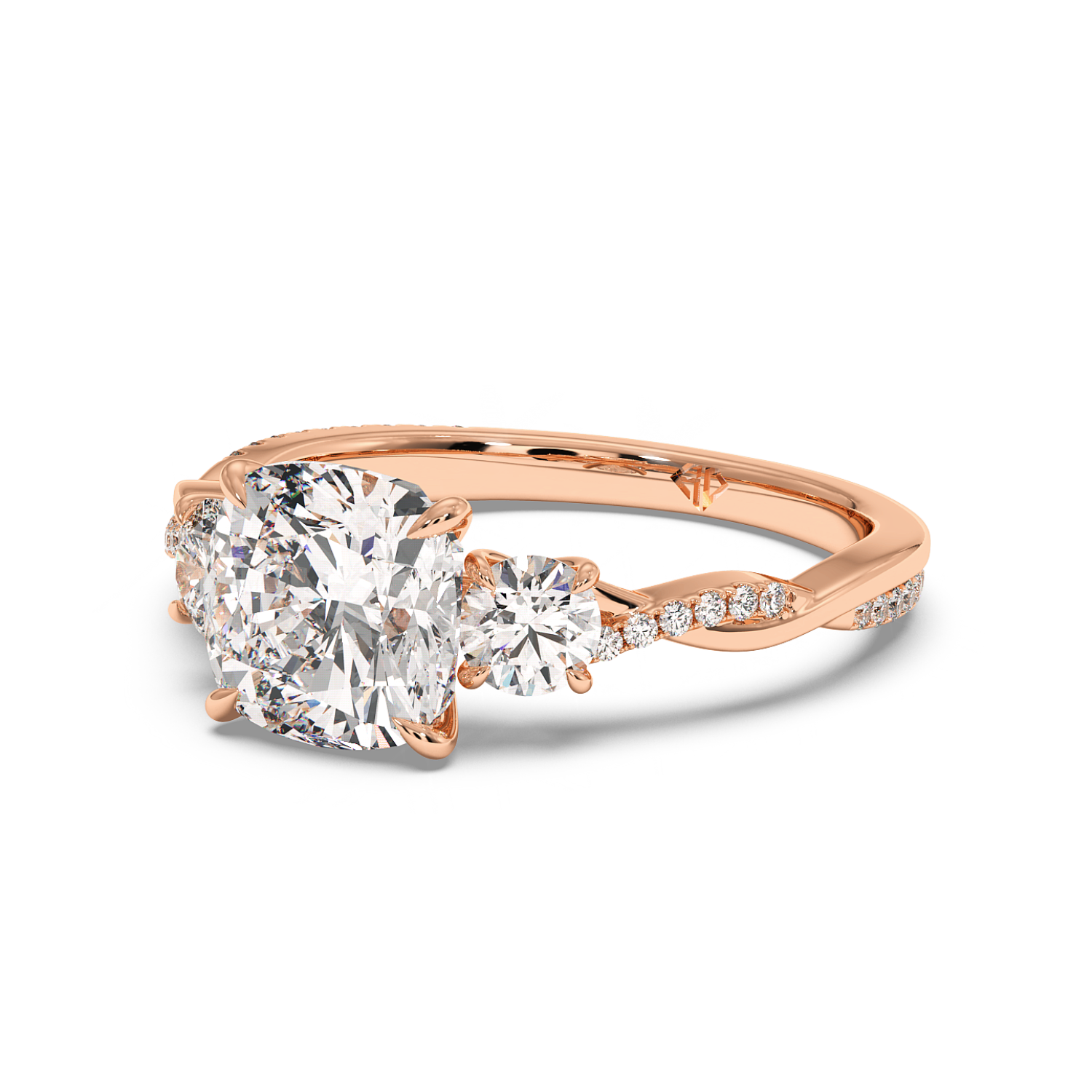 18K Rose Gold Posie Engagement Ring