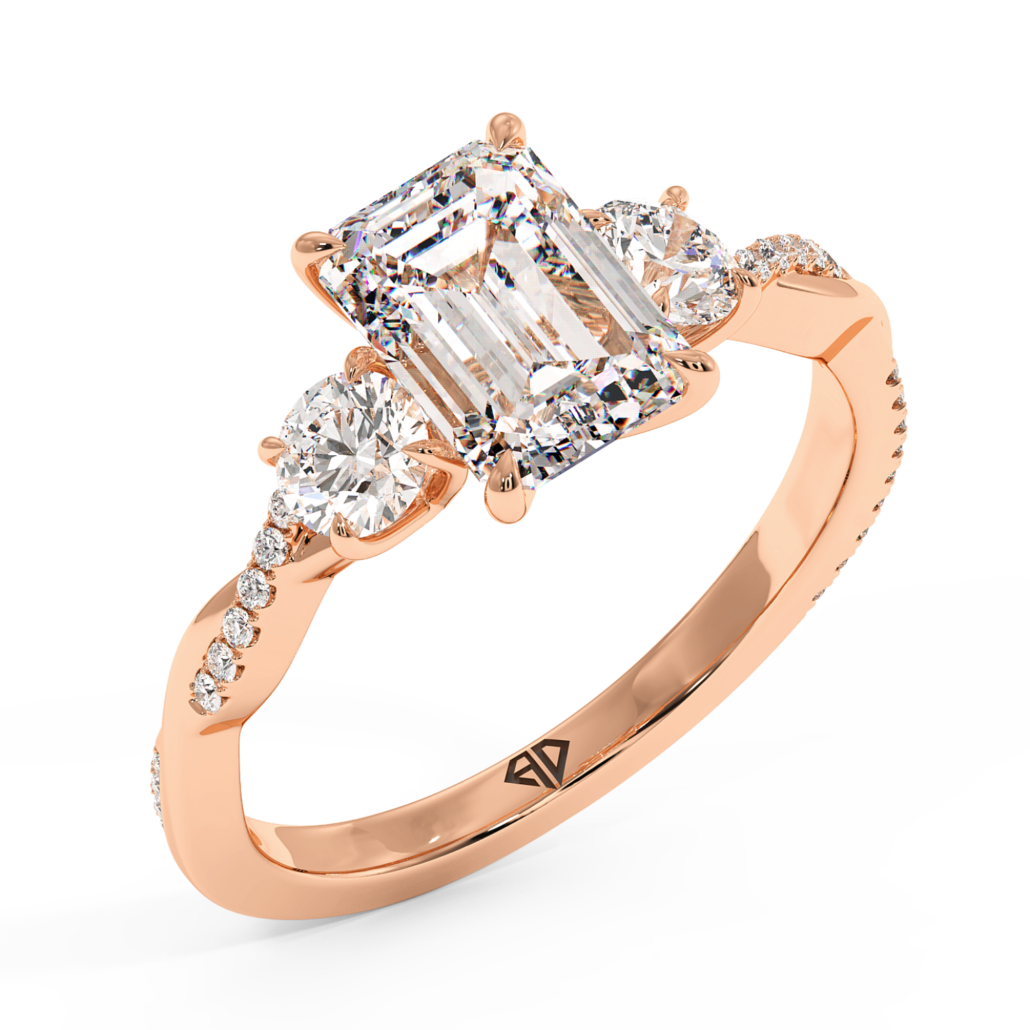 18K Rose Gold Posie Engagement Ring