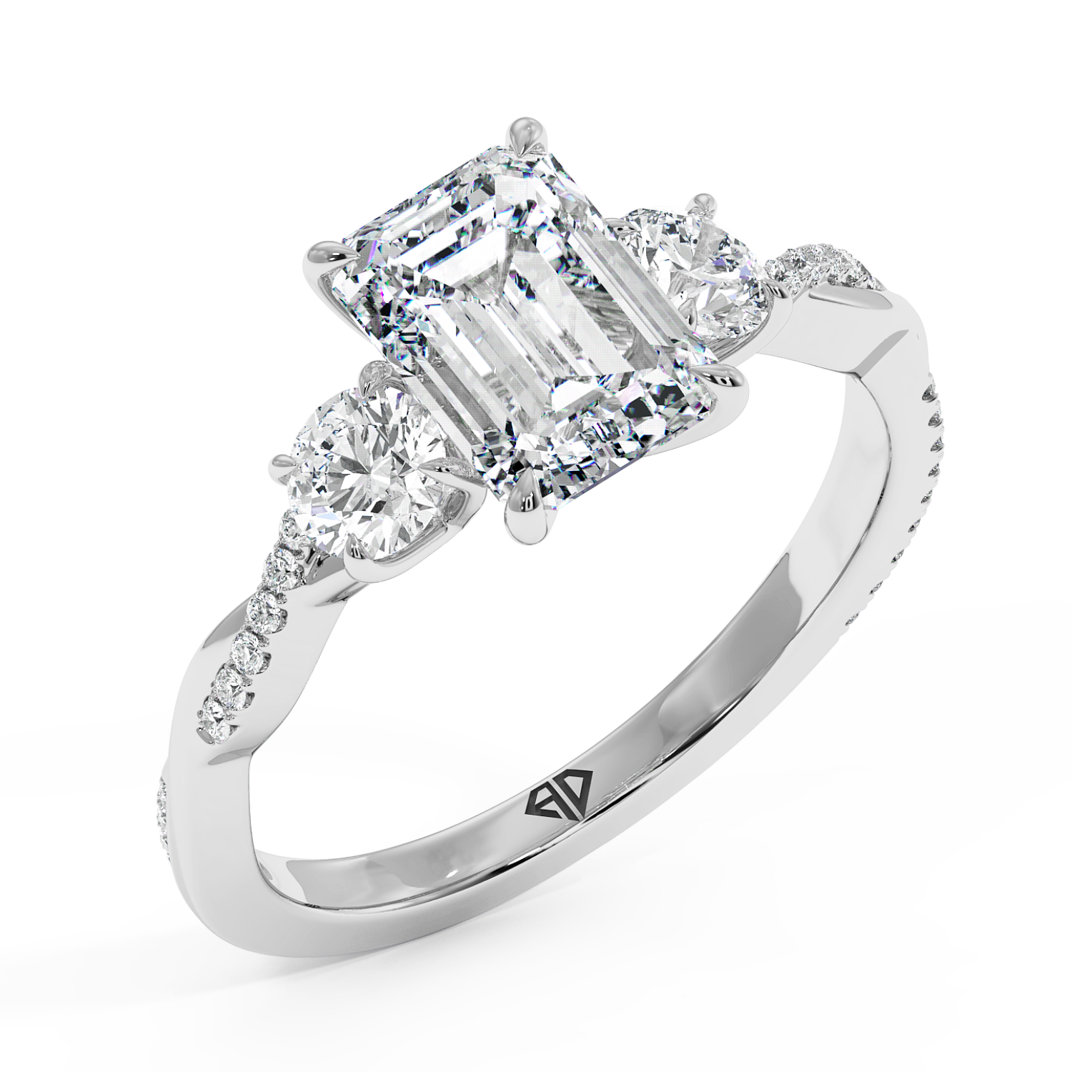 18K White Gold Posie Engagement Ring