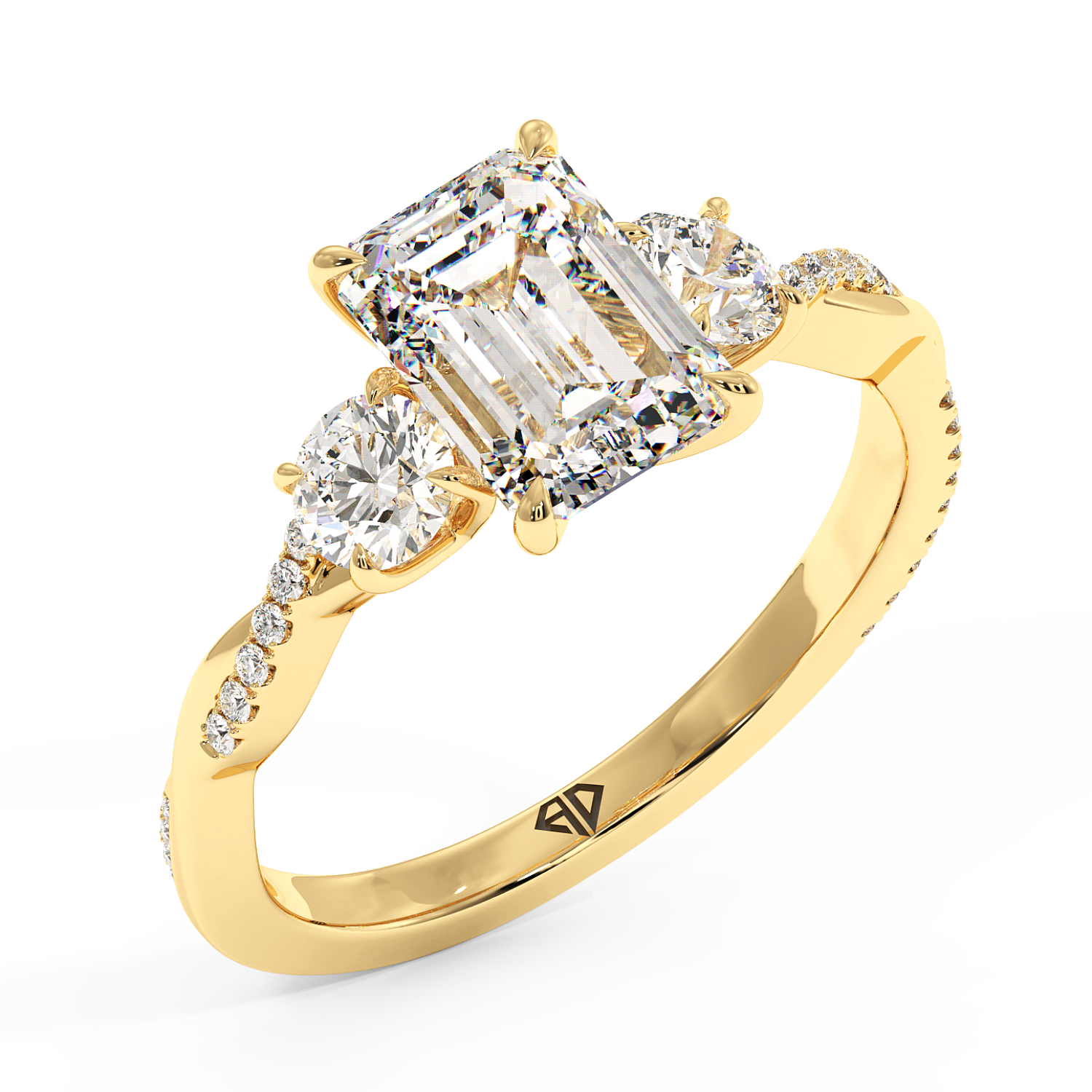 18K Yellow Gold Posie Engagement Ring