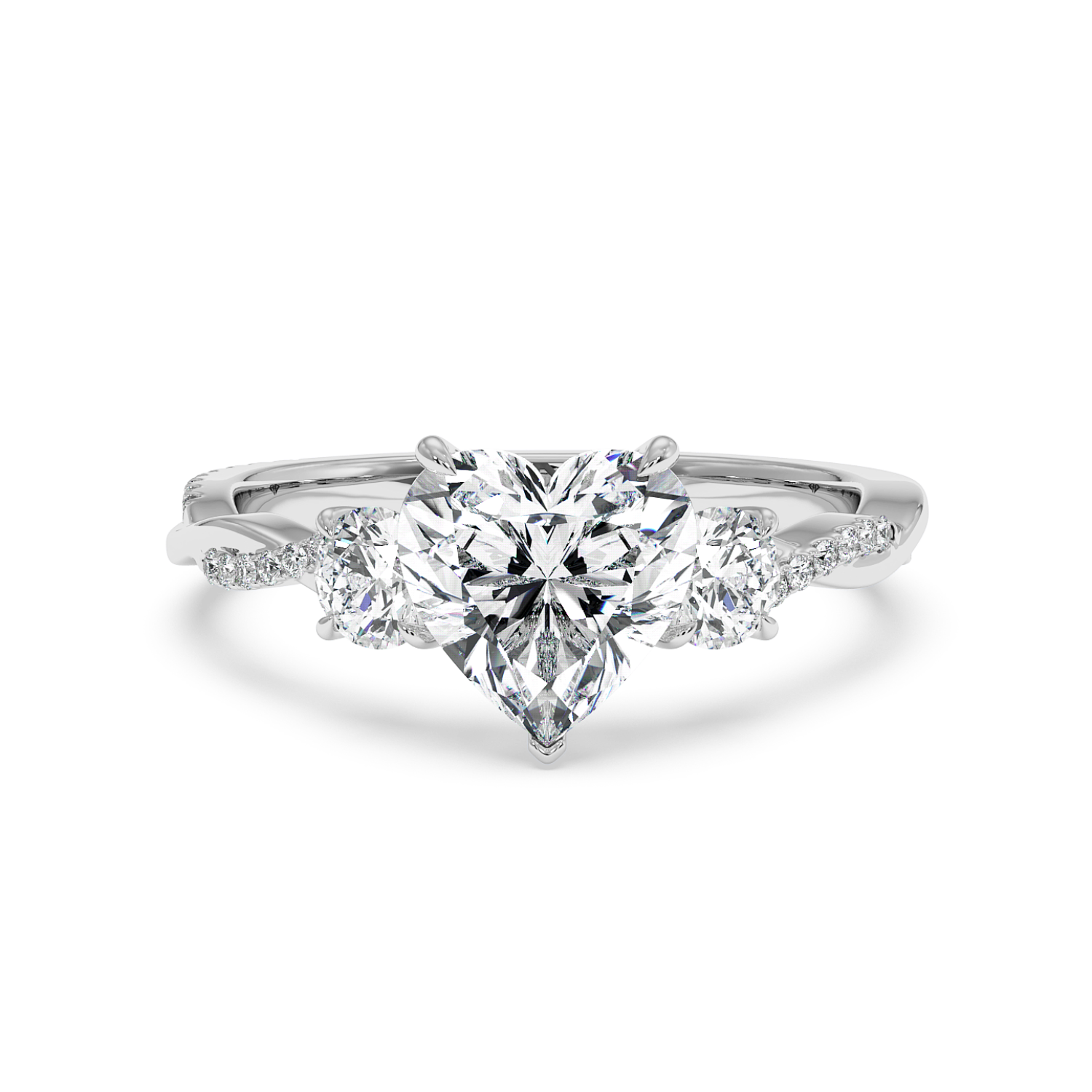 18K White Gold Posie Engagement Ring