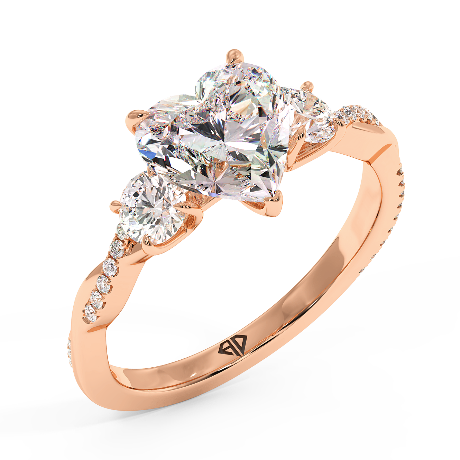 18K Rose Gold Posie Engagement Ring