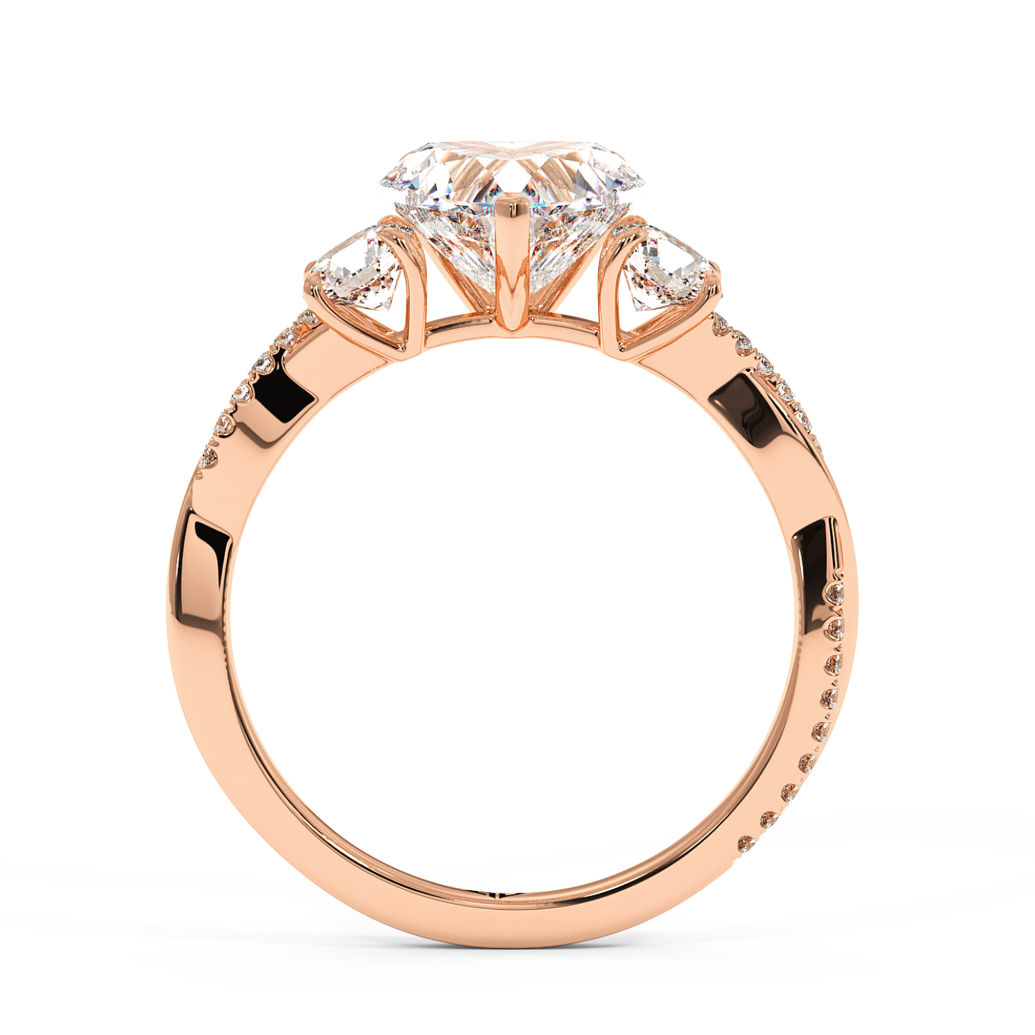 18K Rose Gold Posie Engagement Ring