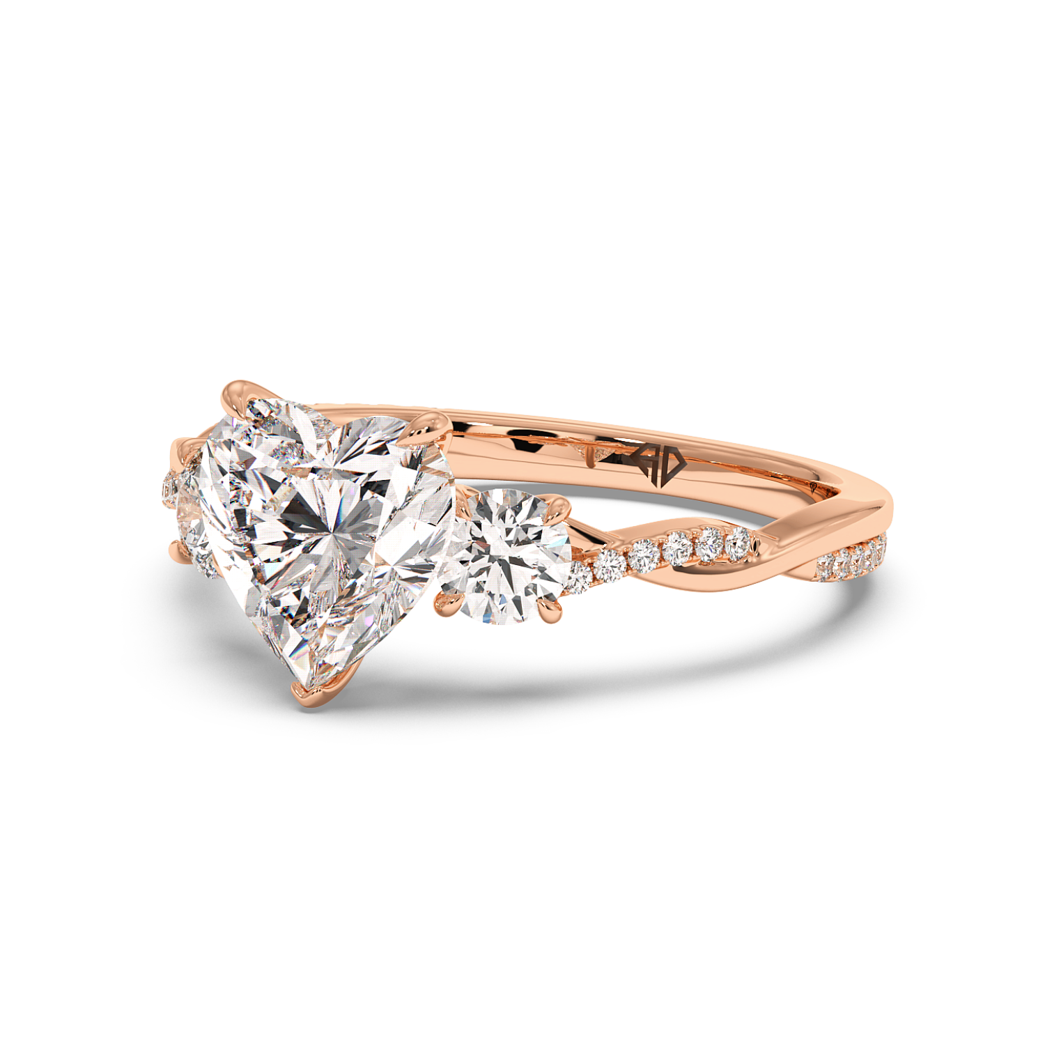 18K Rose Gold Posie Engagement Ring