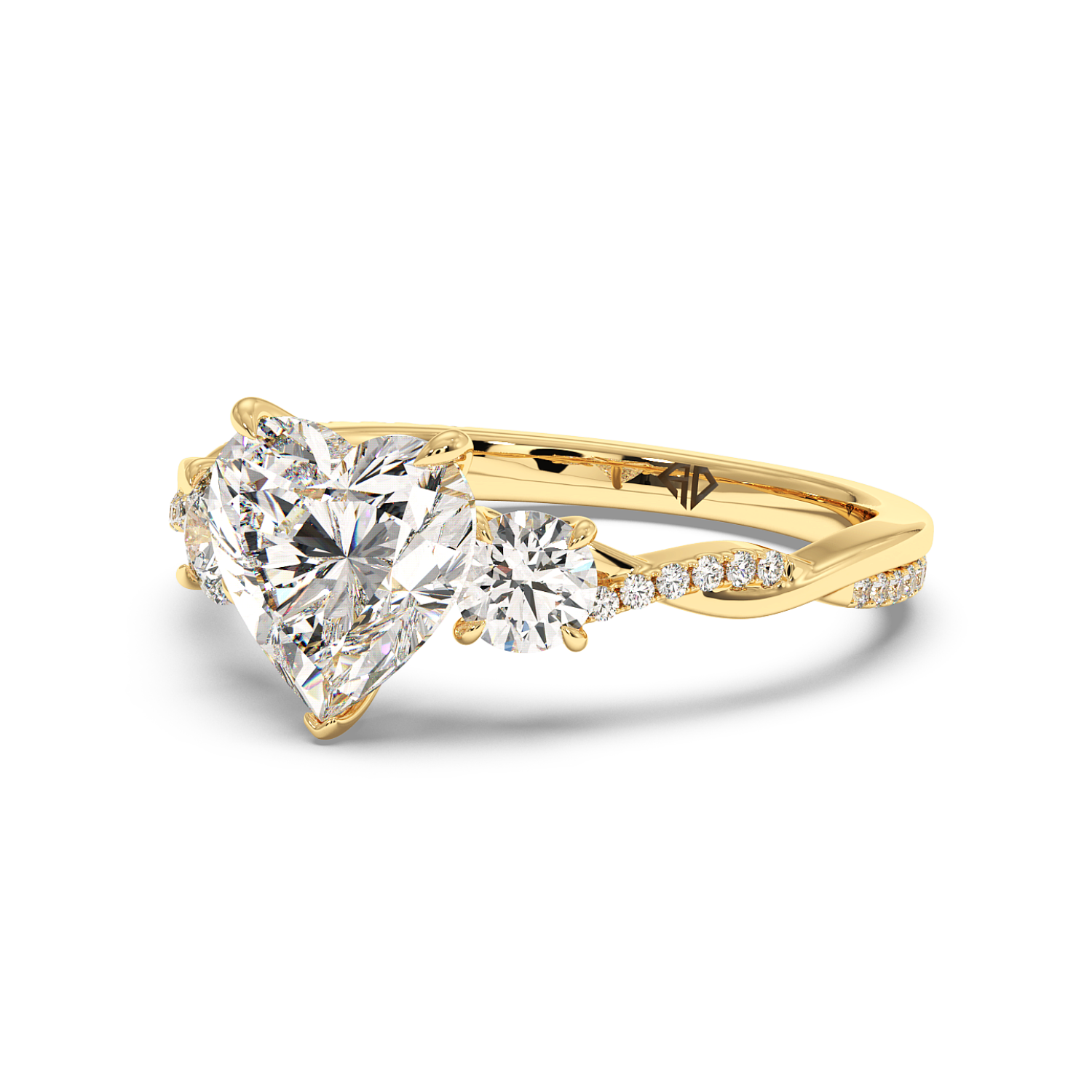 18K Yellow Gold Posie Engagement Ring