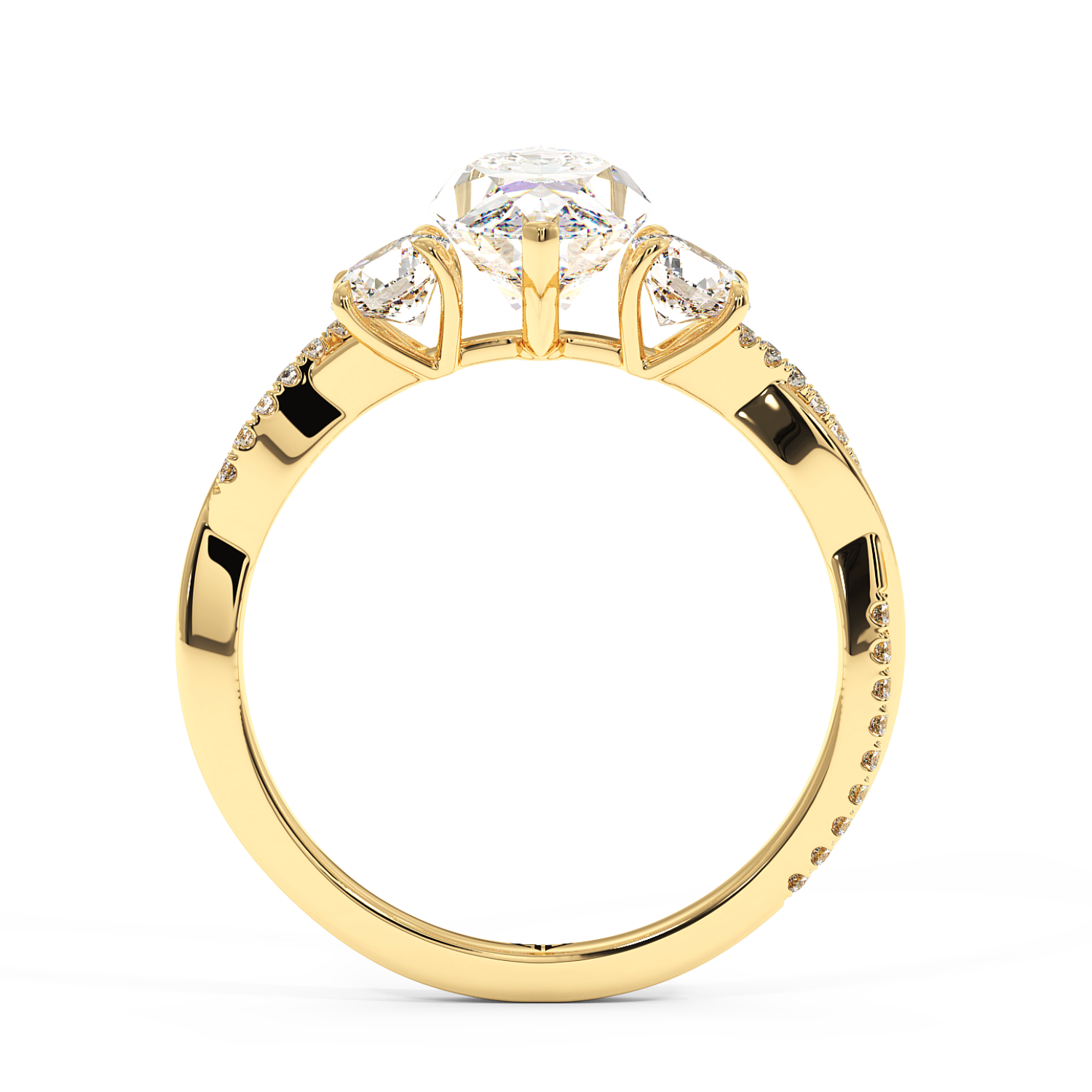 18K Yellow Gold Posie Engagement Ring