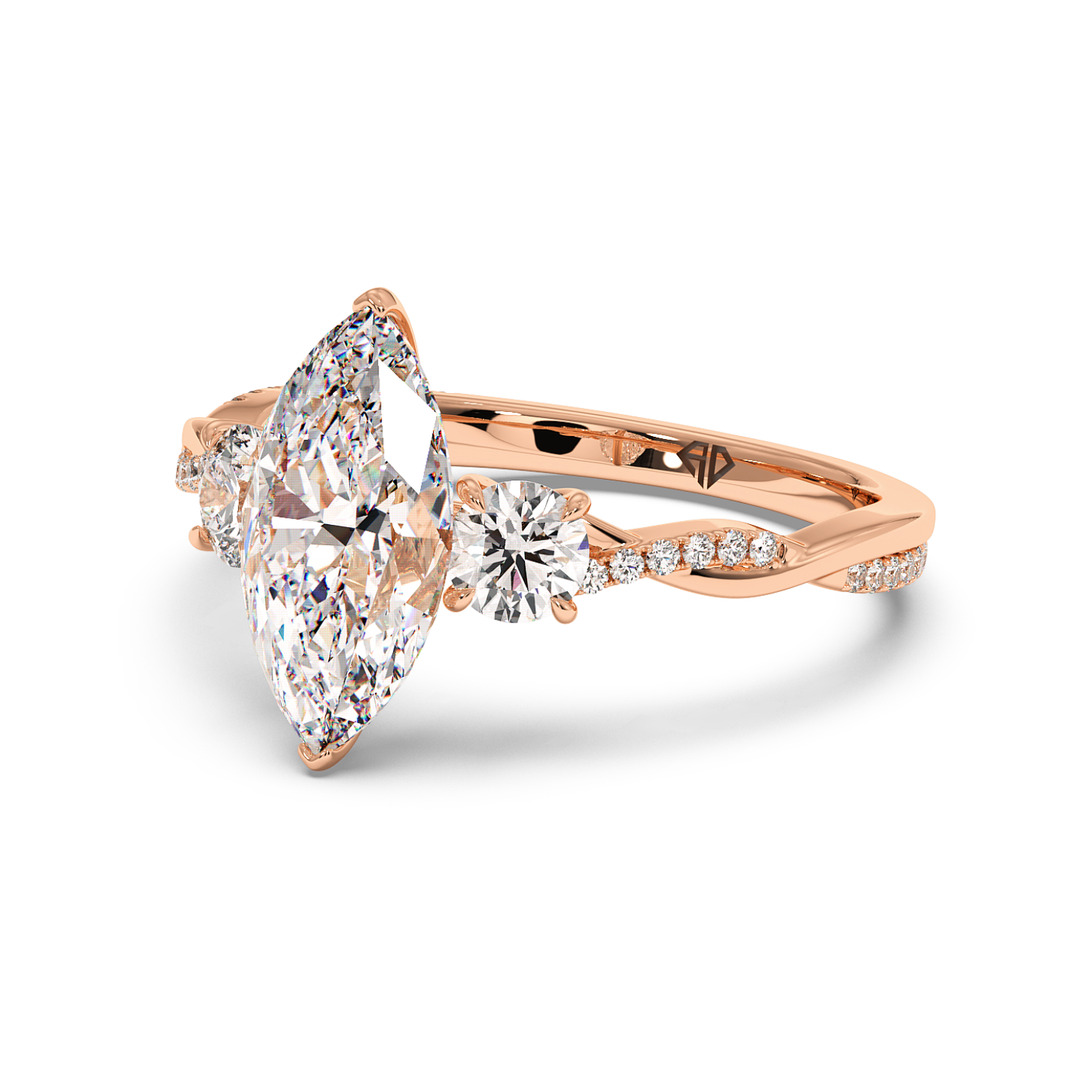 18K Rose Gold Posie Engagement Ring