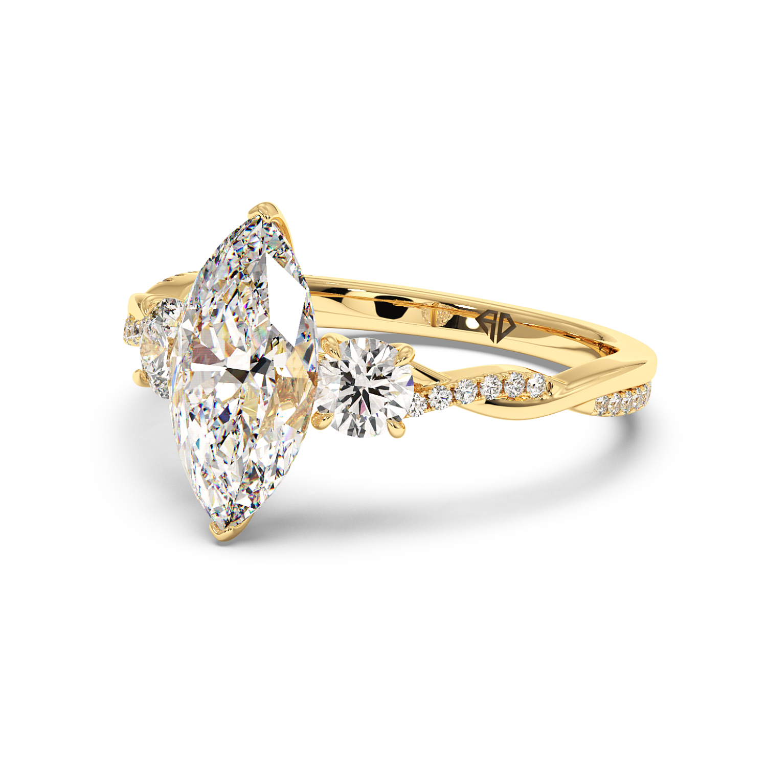 18K Yellow Gold Posie Engagement Ring