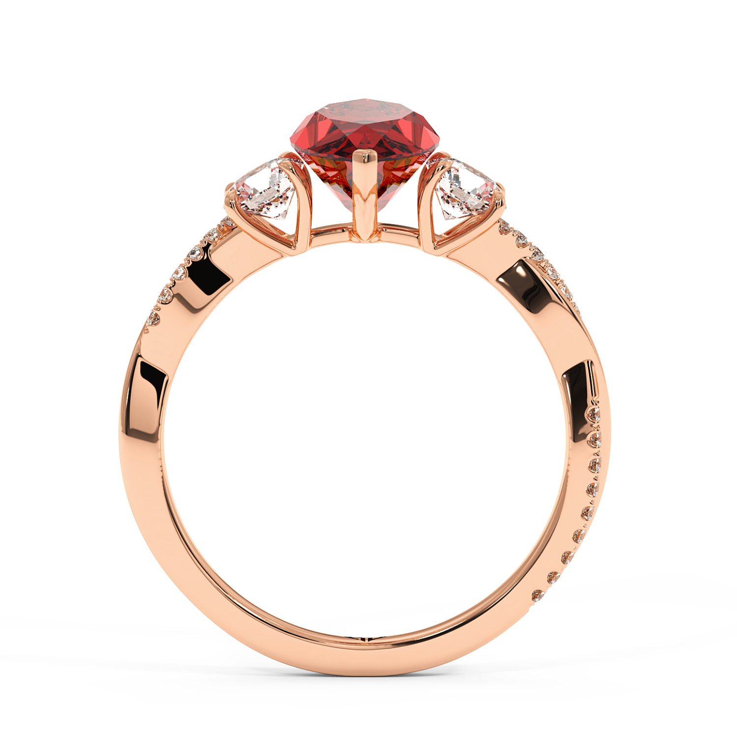 18K Rose Gold Posie Engagement Ring