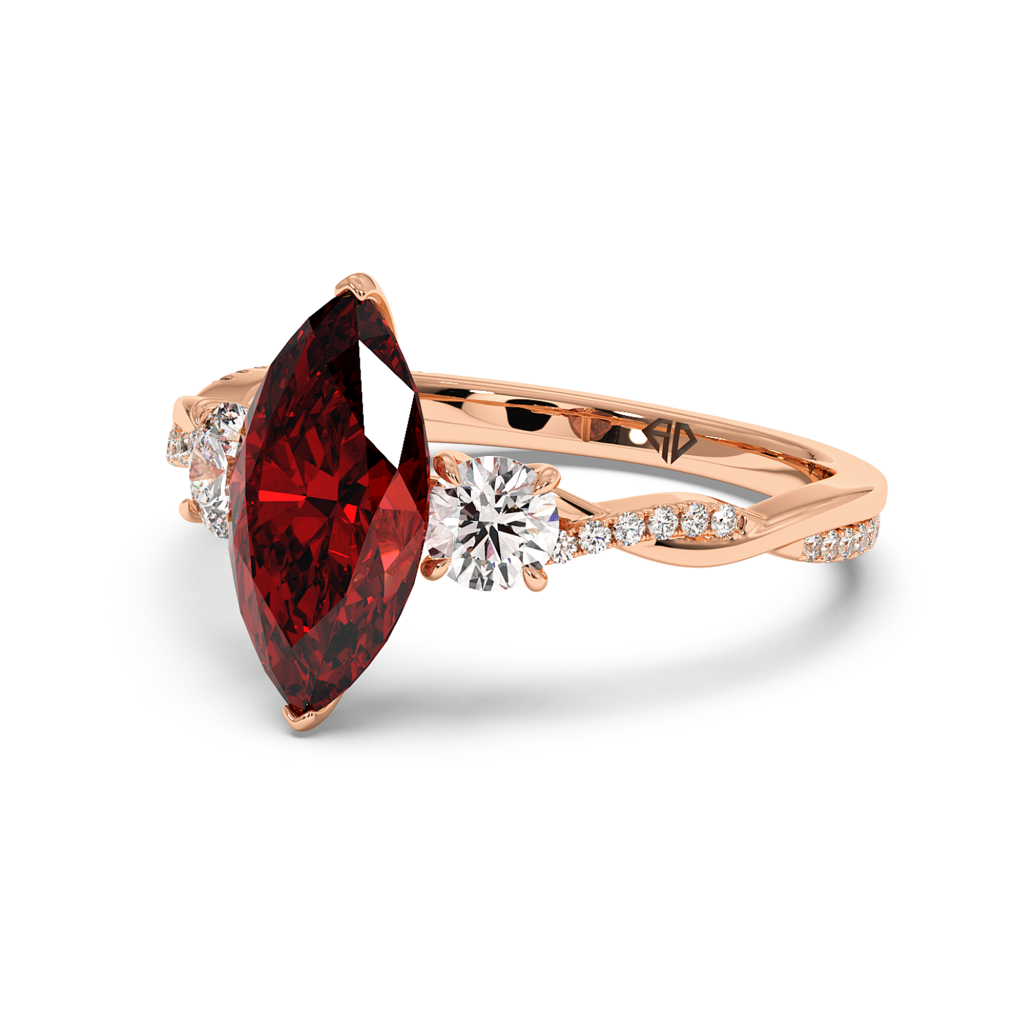 18K Rose Gold Posie Engagement Ring