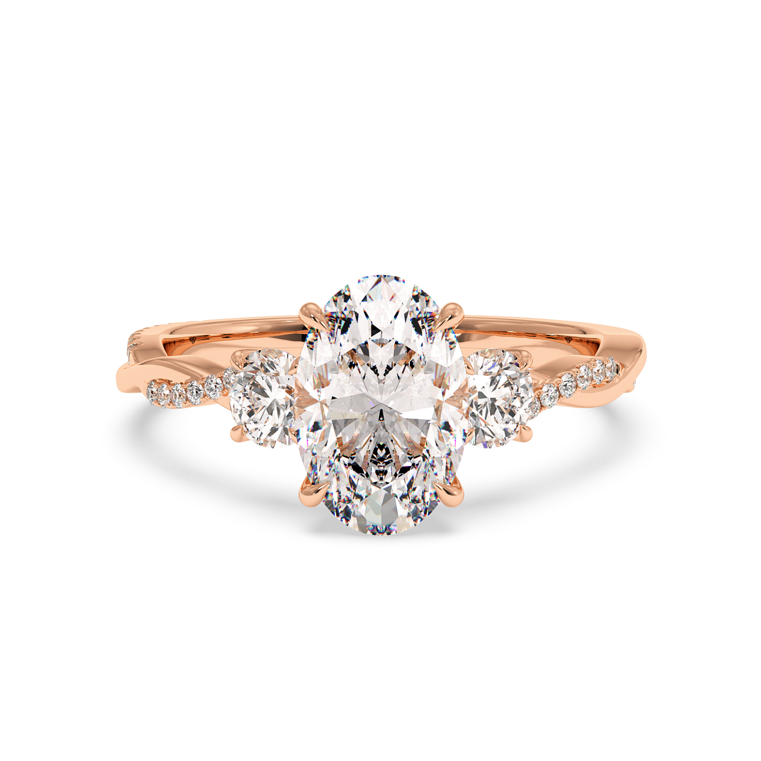 18K Rose Gold Posie Engagement Ring