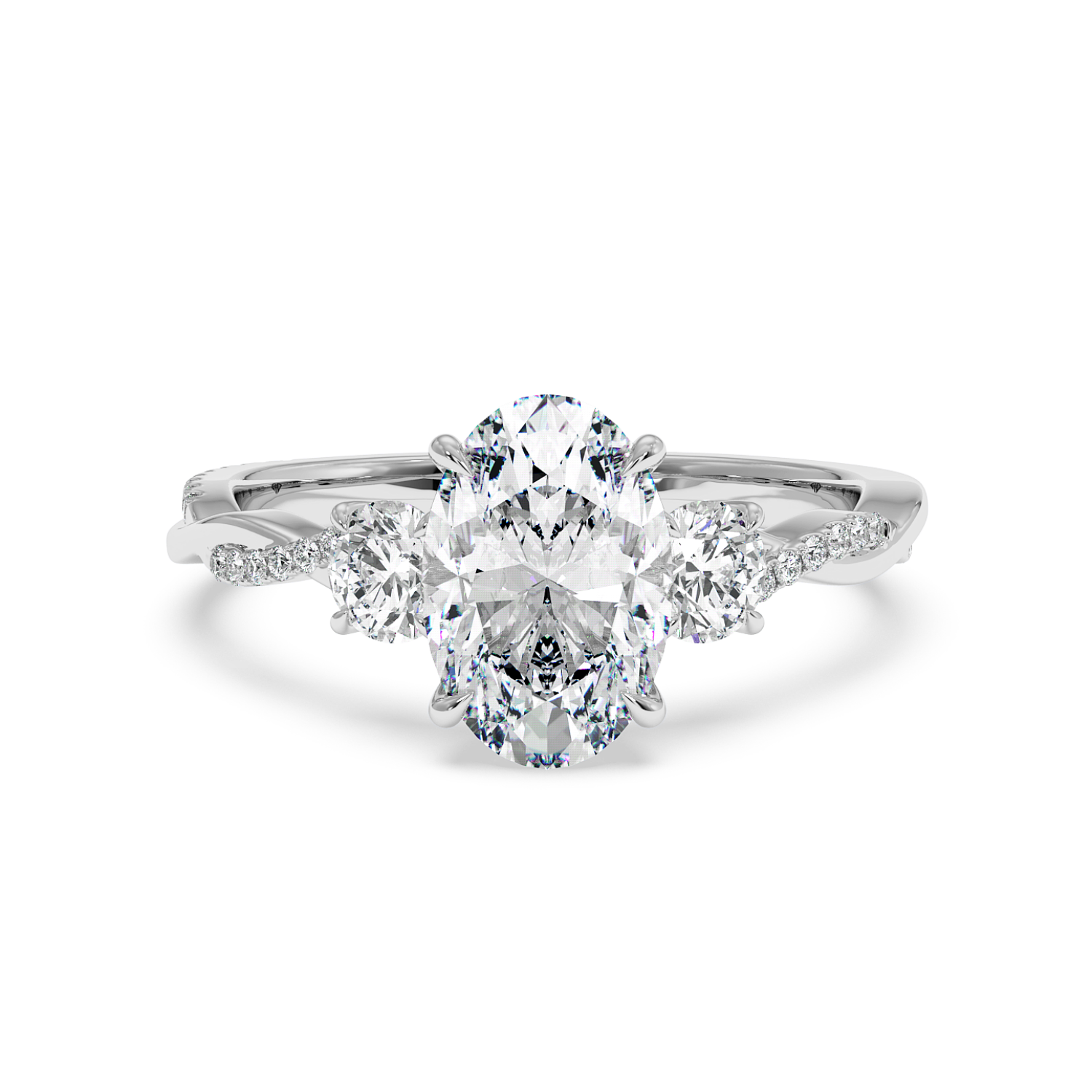 18K White Gold Posie Engagement Ring