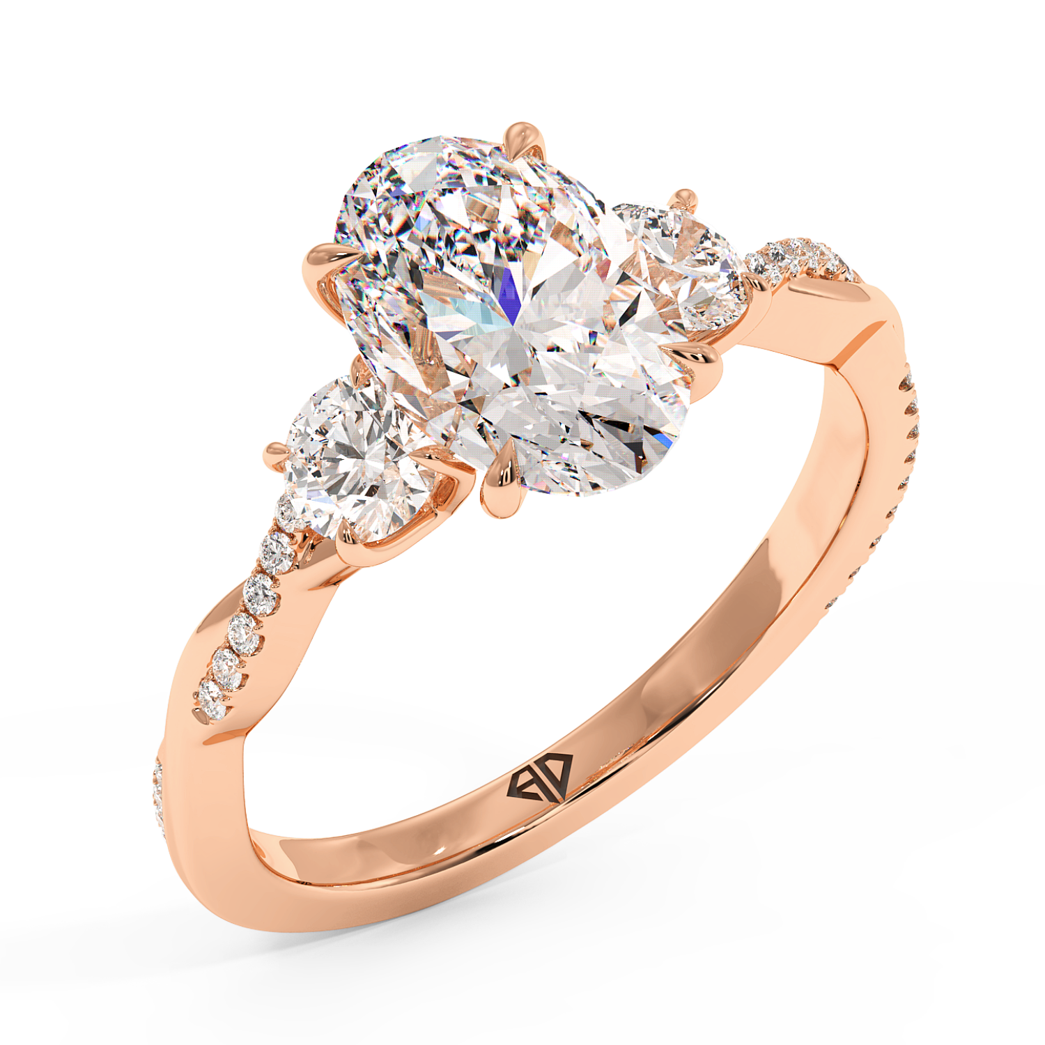 18K Rose Gold Posie Engagement Ring