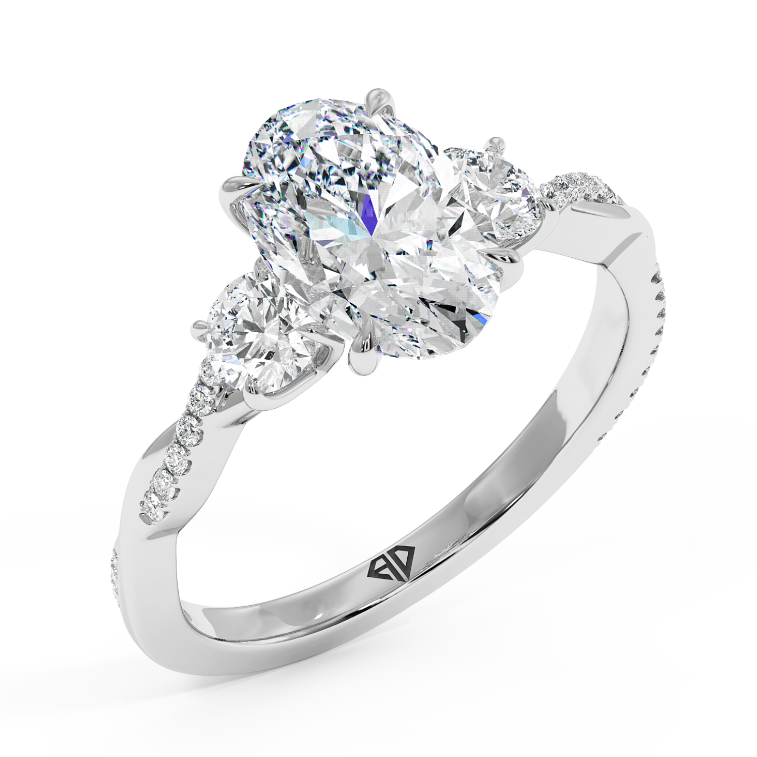 18K White Gold Posie Engagement Ring