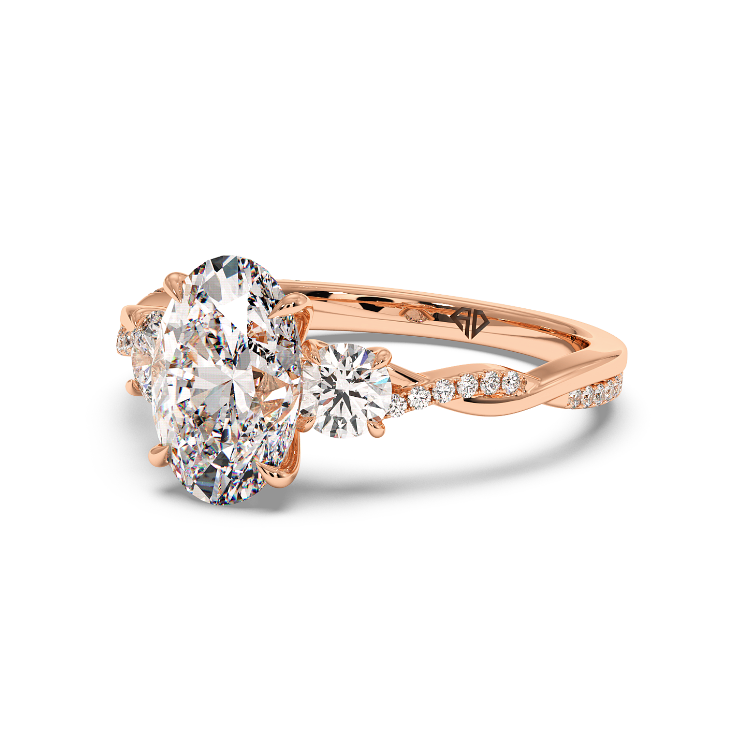 18K Rose Gold Posie Engagement Ring