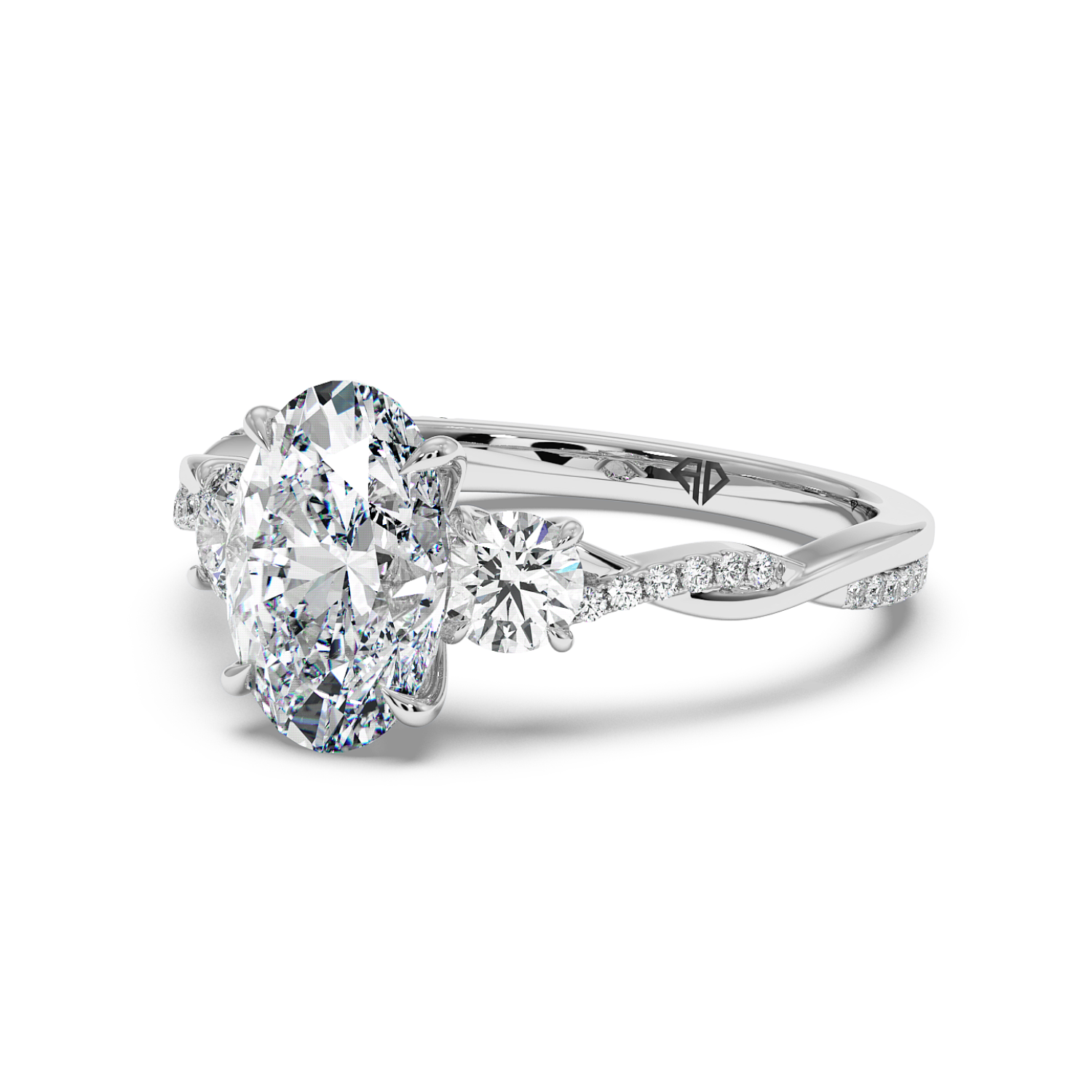 18K White Gold Posie Engagement Ring