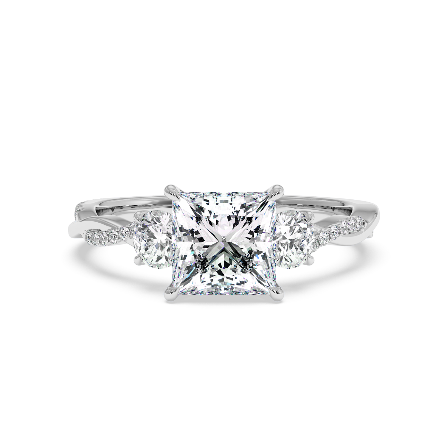 18K White Gold Posie Engagement Ring