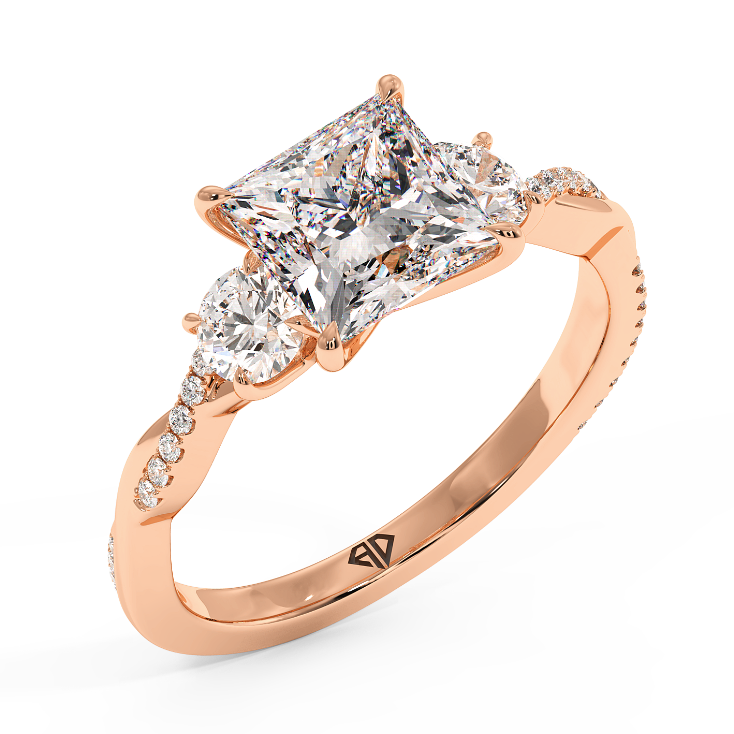 18K Rose Gold Posie Engagement Ring