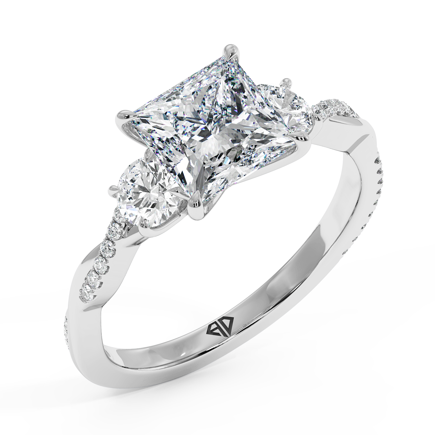 18K White Gold Posie Engagement Ring