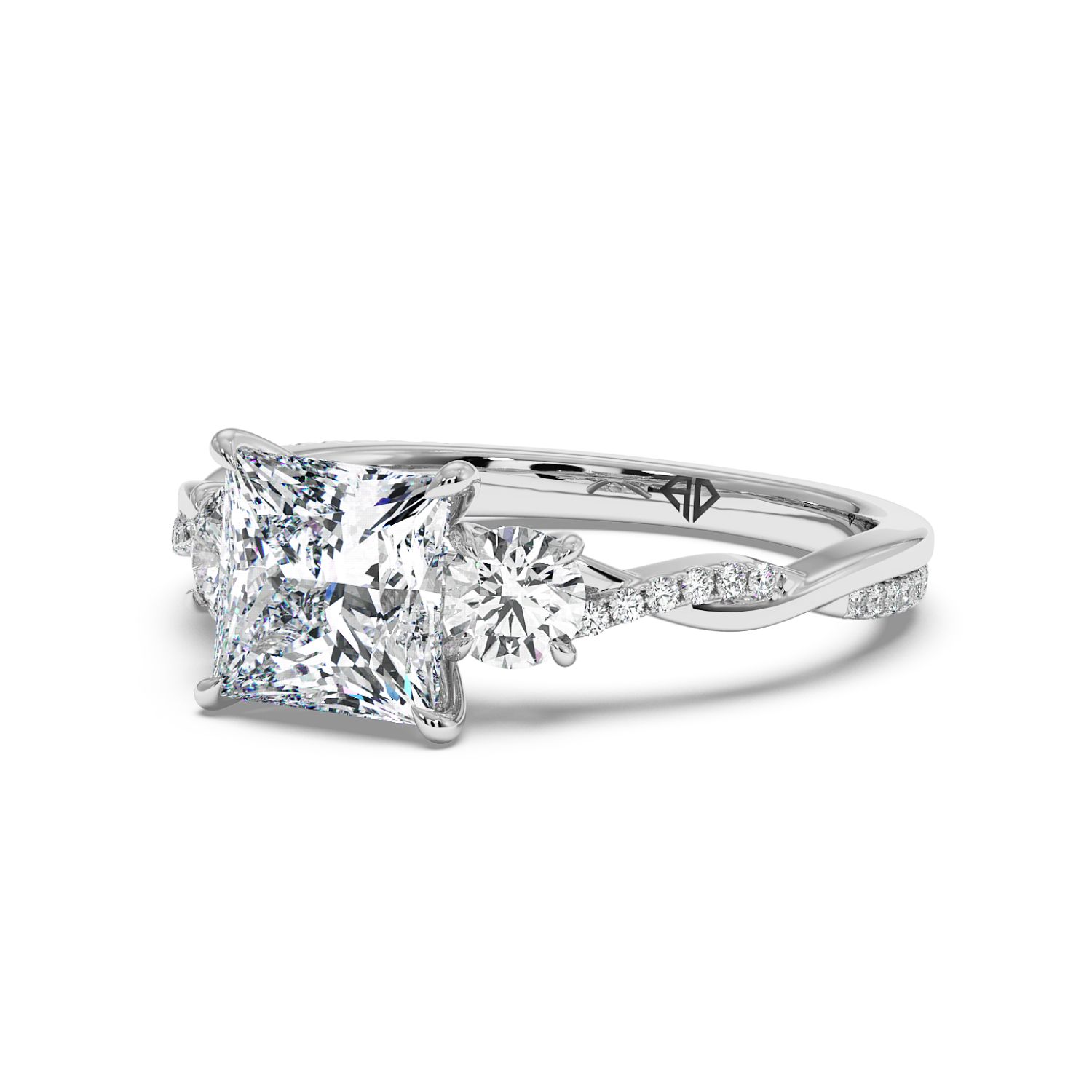 18K White Gold Posie Engagement Ring