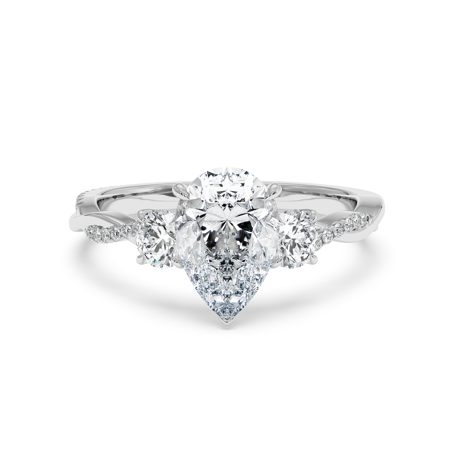 18K White Gold Posie Engagement Ring