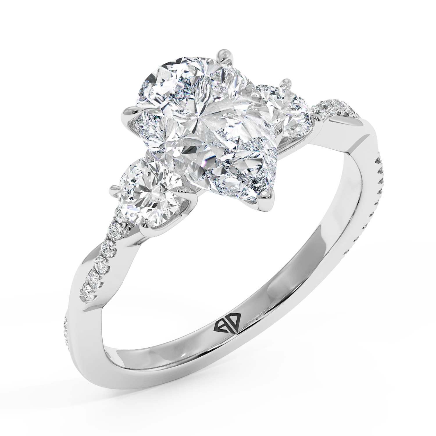 18K White Gold Posie Engagement Ring