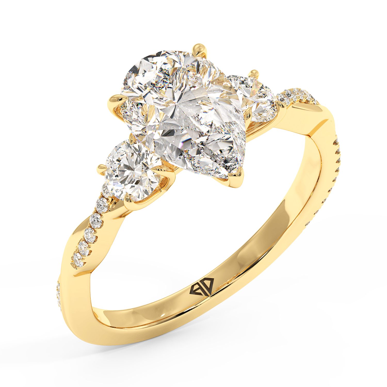 18K Yellow Gold Posie Engagement Ring