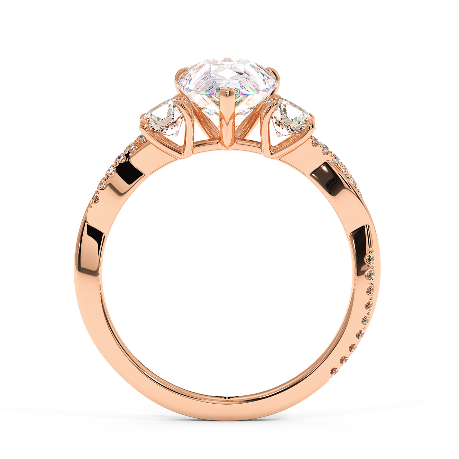 18K Rose Gold Posie Engagement Ring