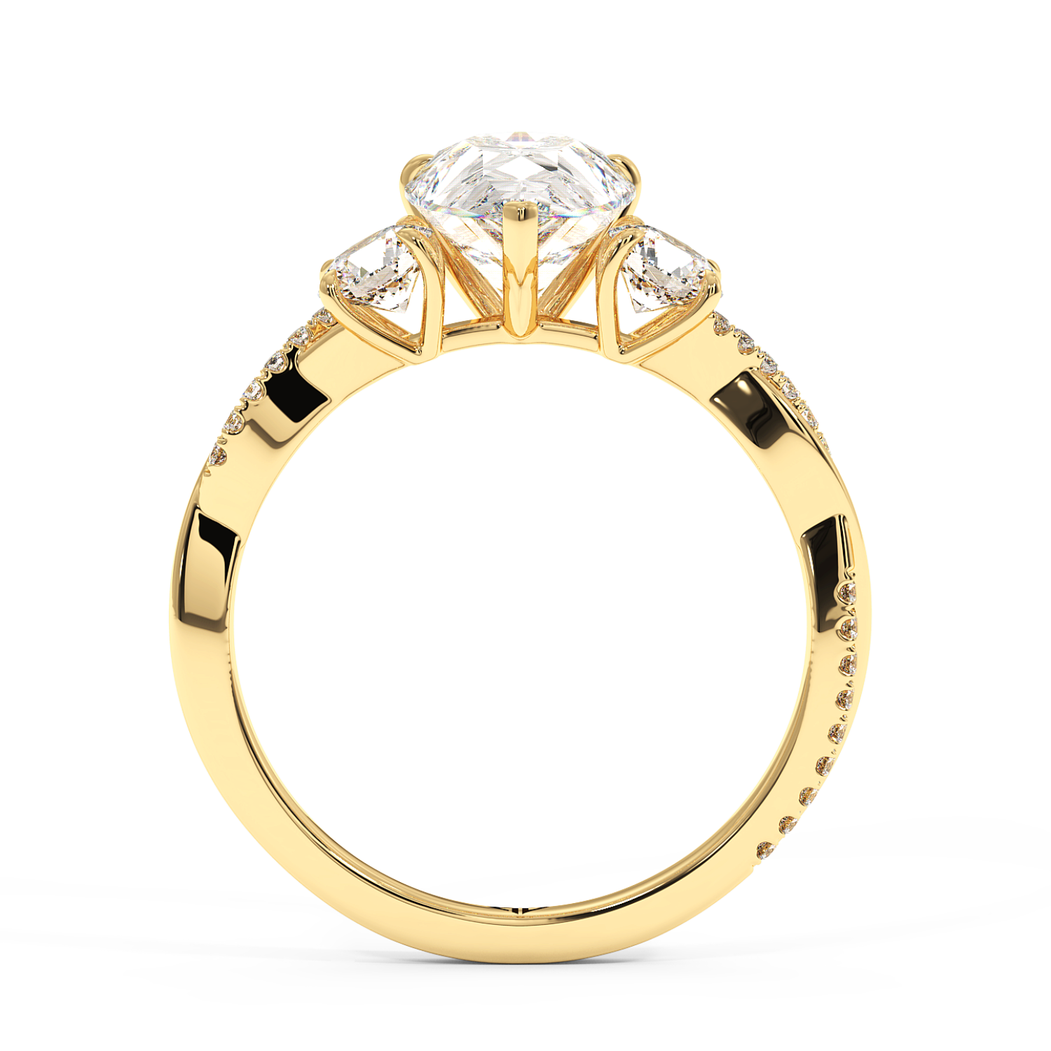 18K Yellow Gold Posie Engagement Ring