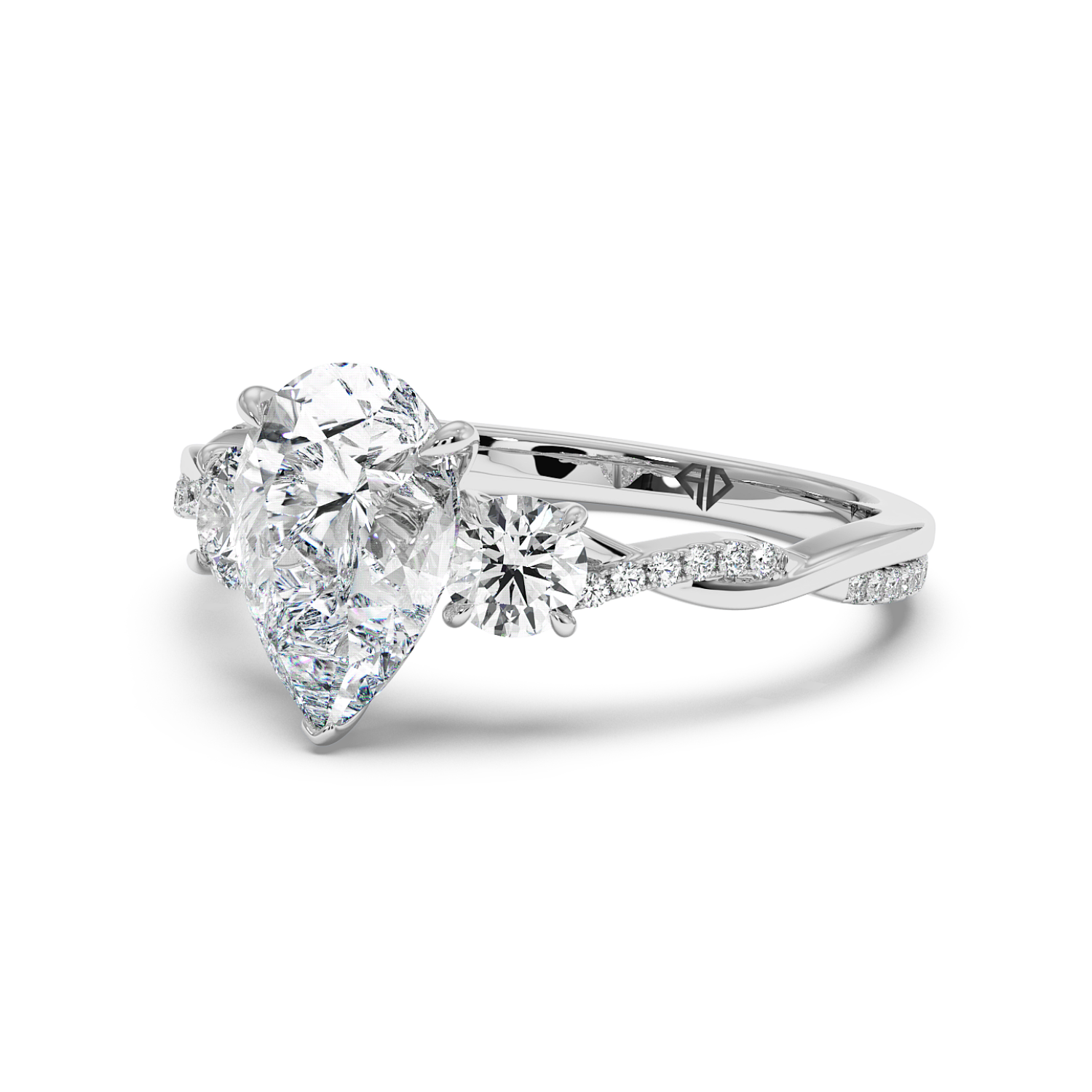 18K White Gold Posie Engagement Ring