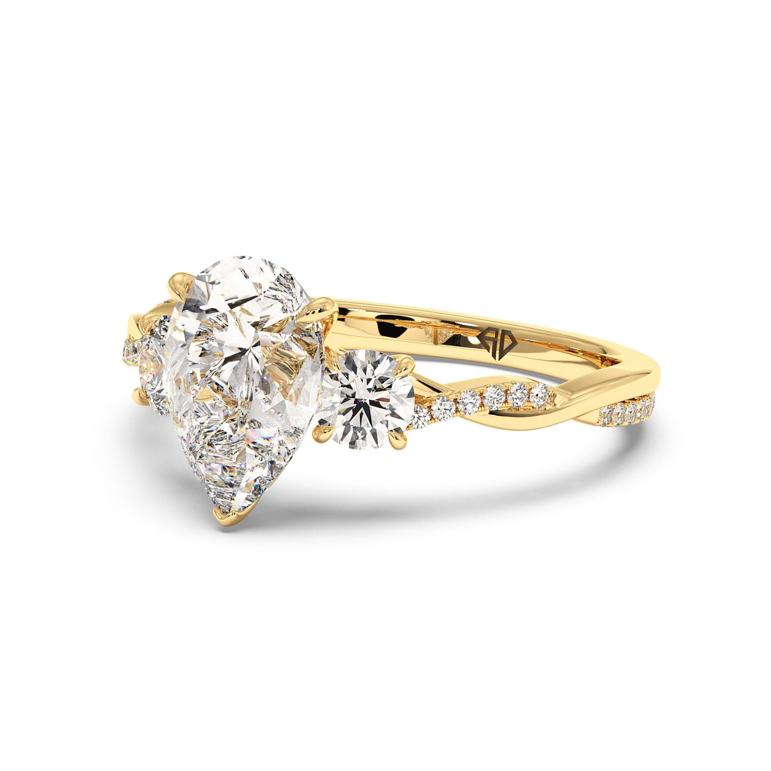 18K Yellow Gold Posie Engagement Ring