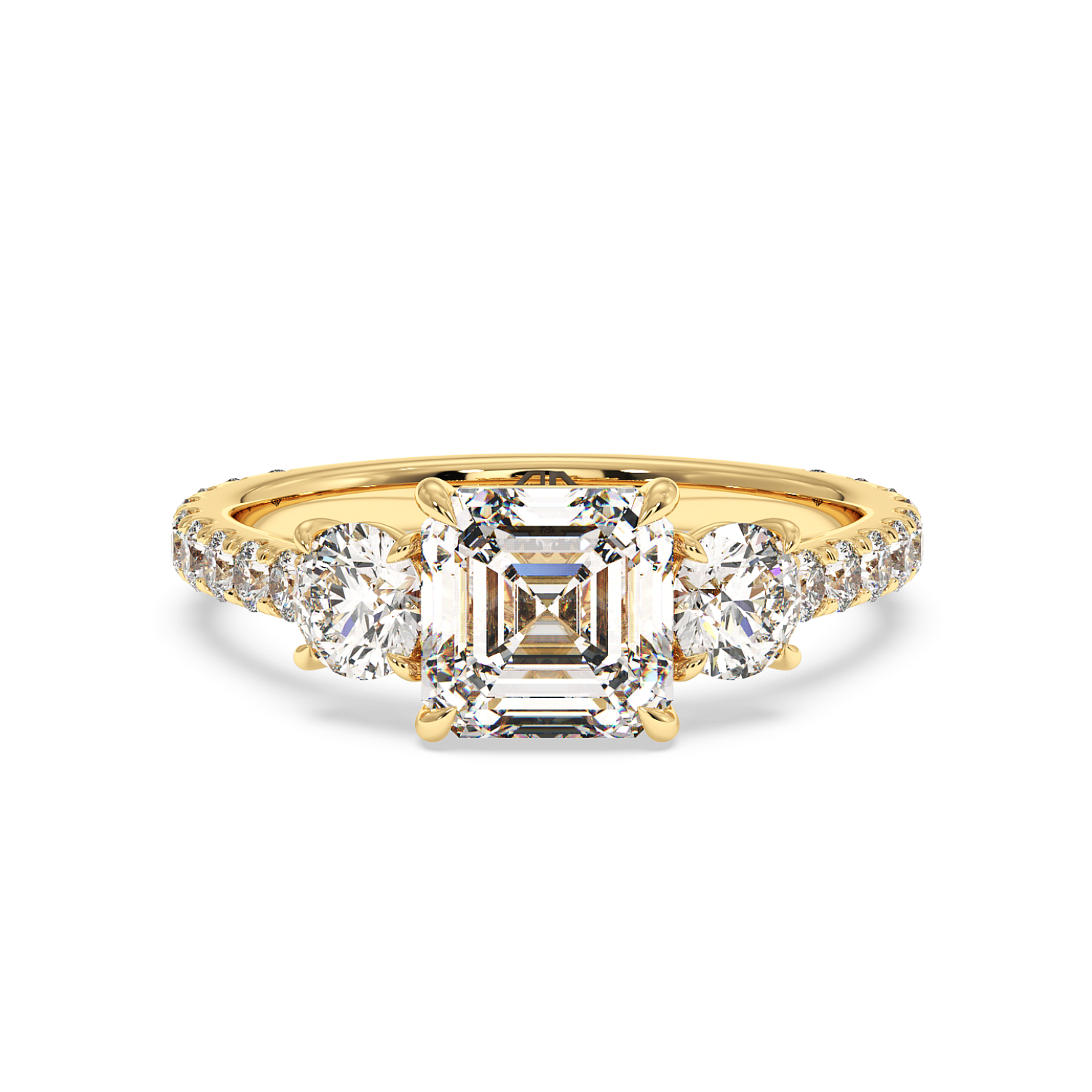 18K Yellow Gold Blossom Engagement Ring