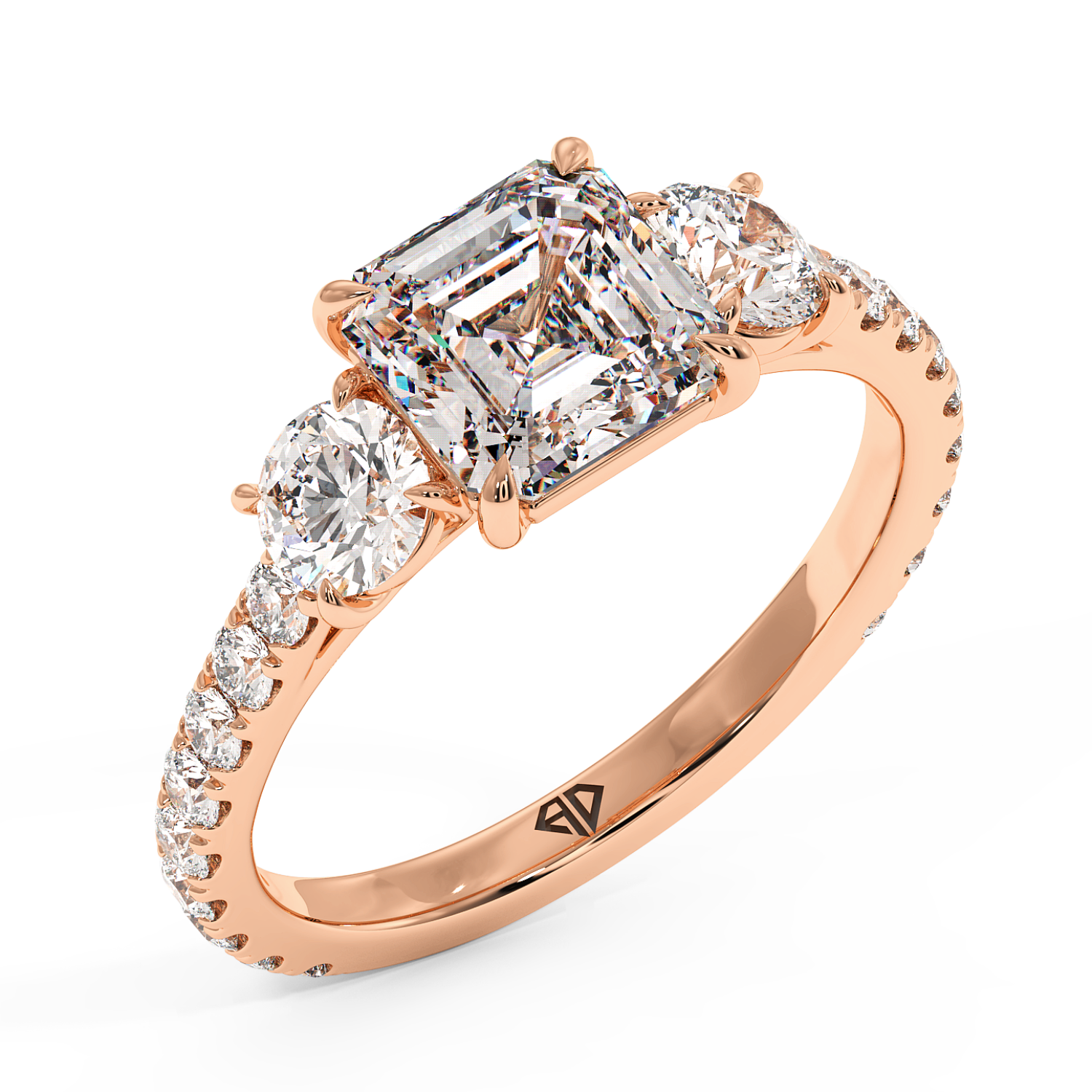 18K Rose Gold Blossom Engagement Ring