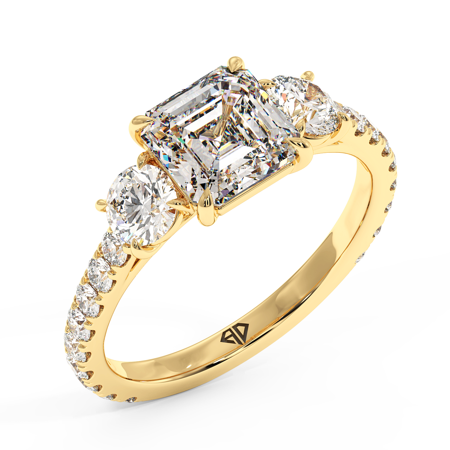 18K Yellow Gold Blossom Engagement Ring