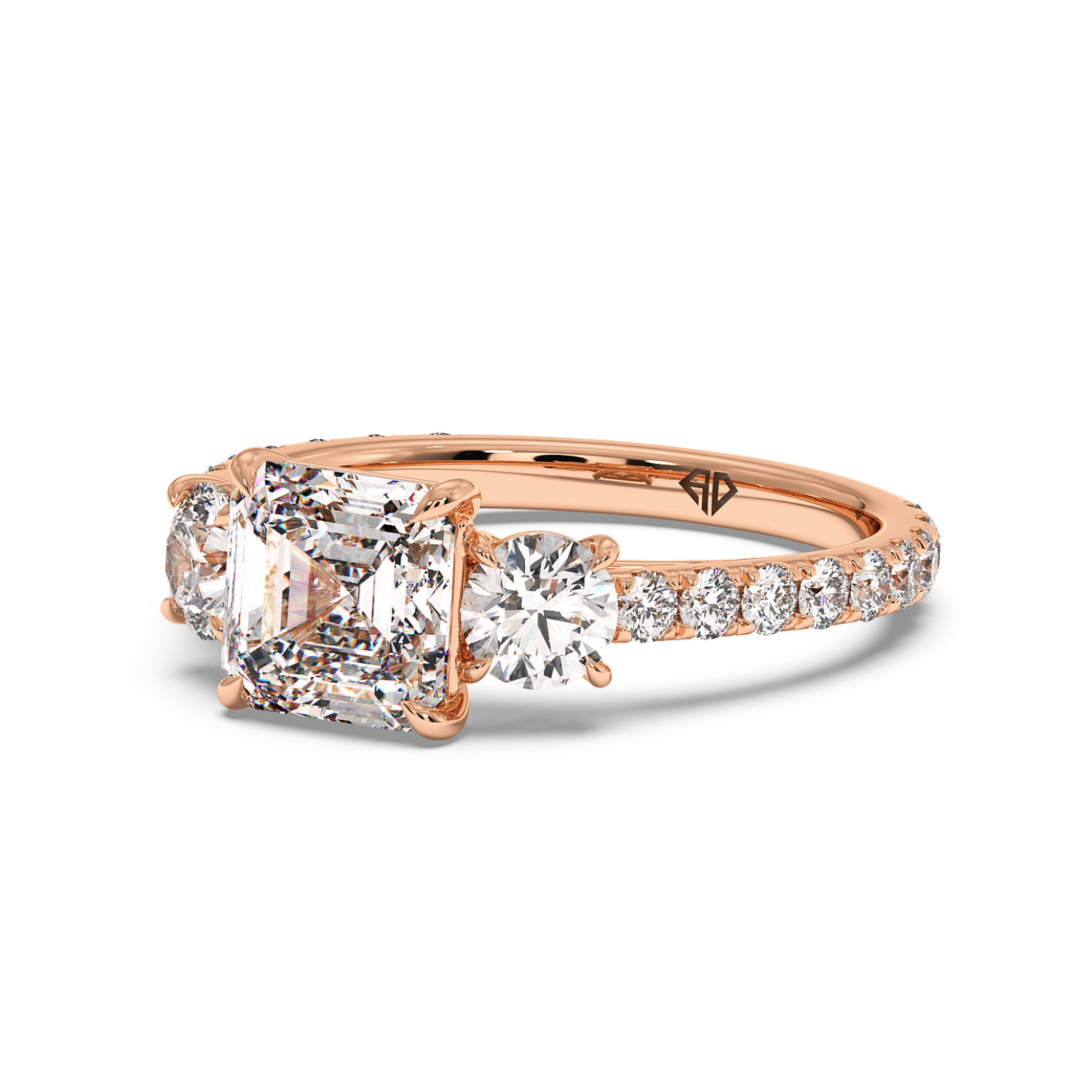 18K Rose Gold Blossom Engagement Ring