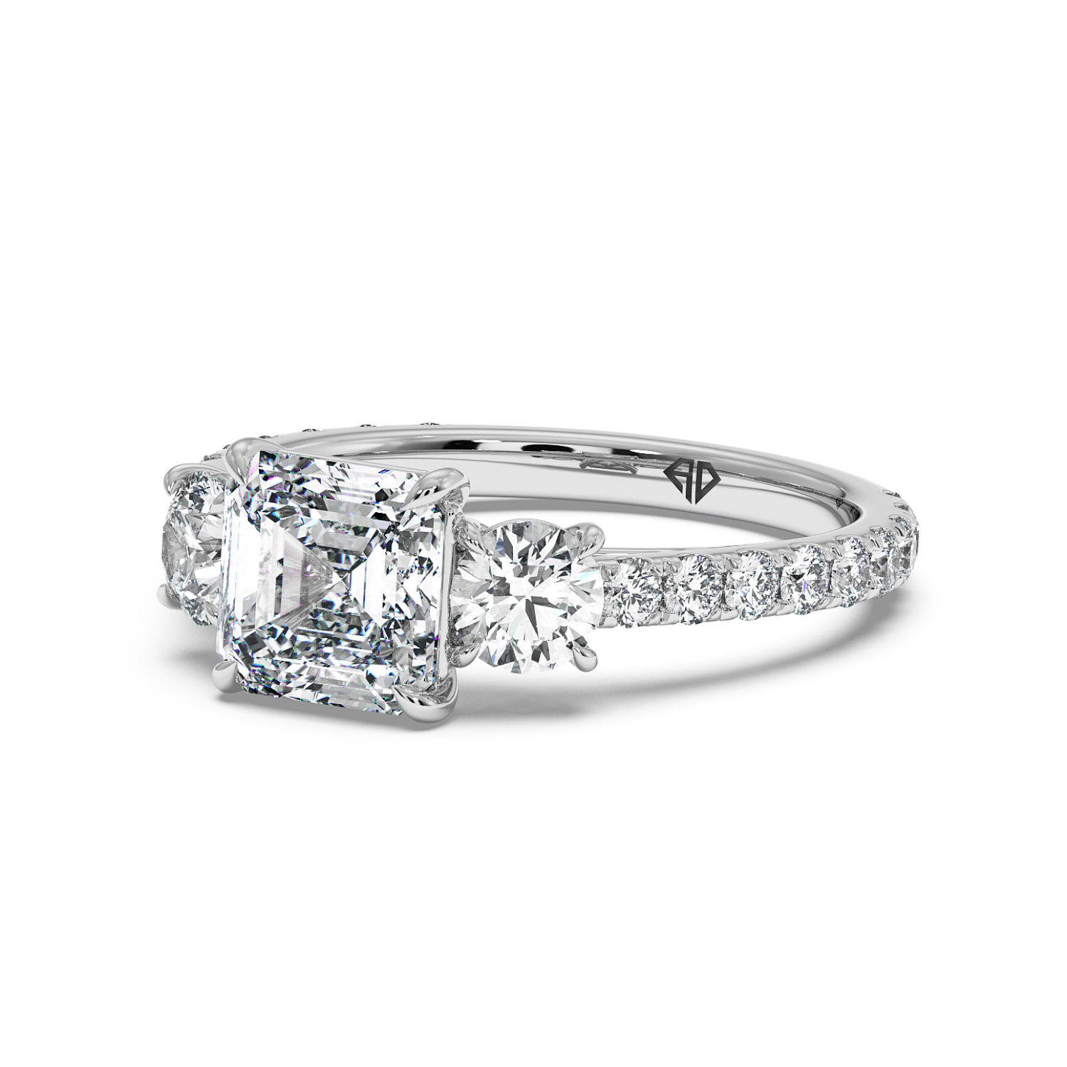 18K White Gold Blossom Engagement Ring