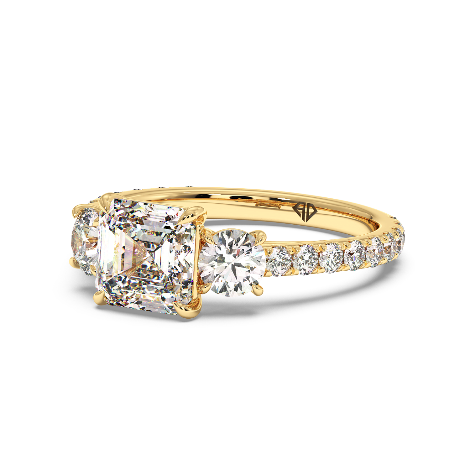 18K Yellow Gold Blossom Engagement Ring