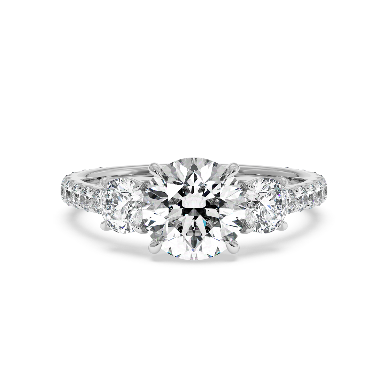 18K White Gold Blossom Engagement Ring