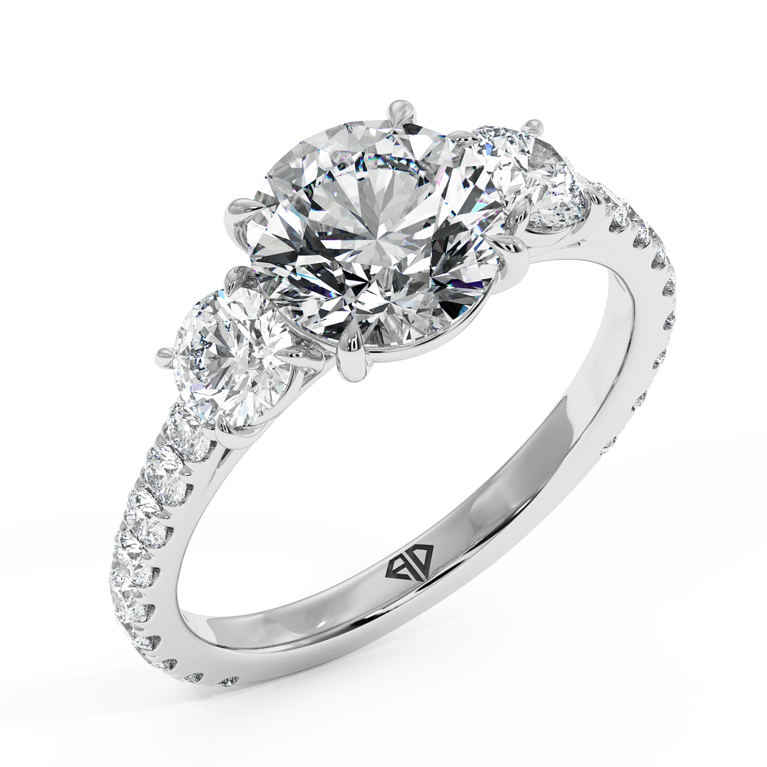 18K White Gold Blossom Engagement Ring