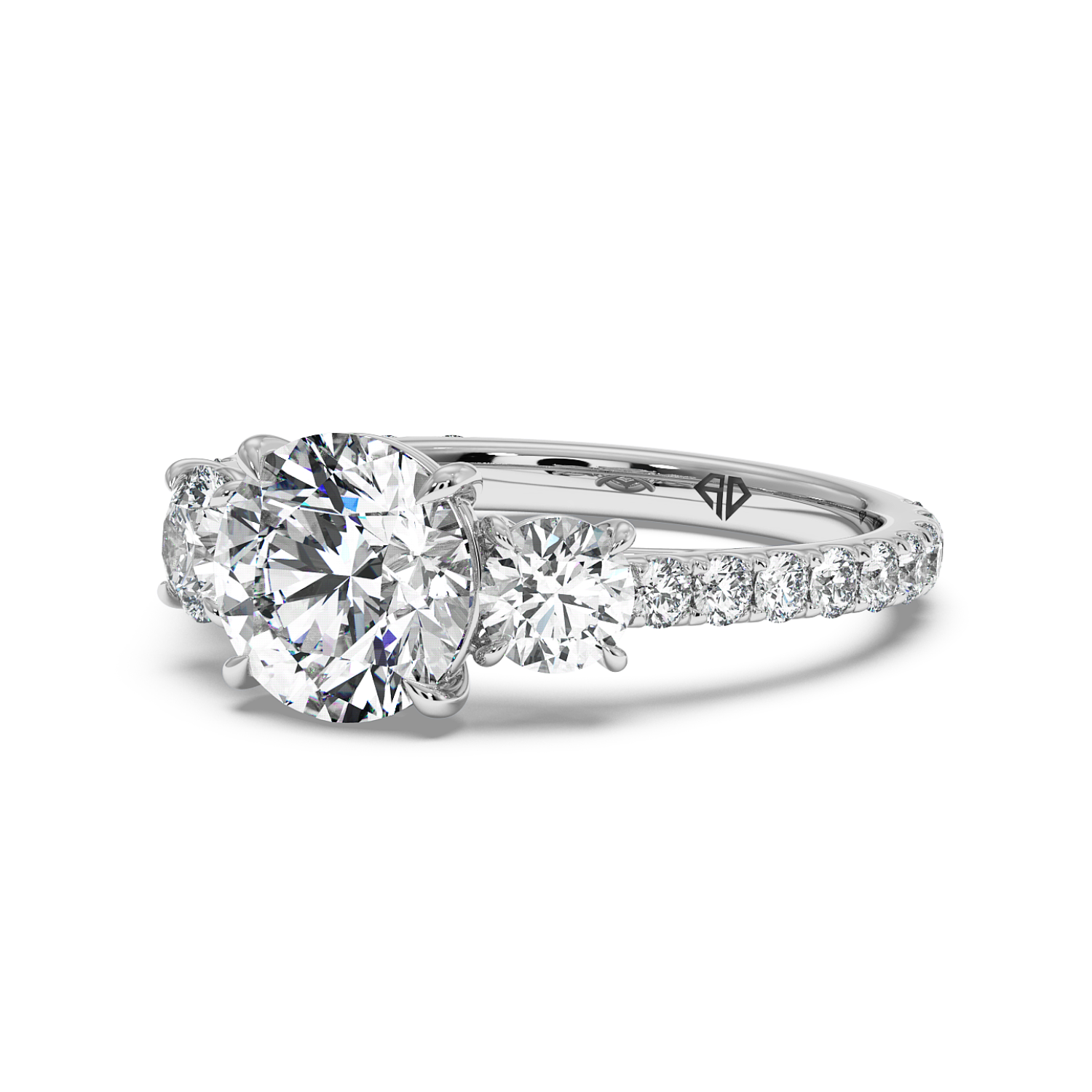 18K White Gold Blossom Engagement Ring