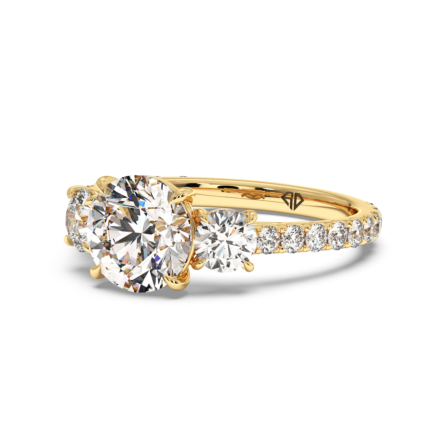 18K Yellow Gold Blossom Engagement Ring