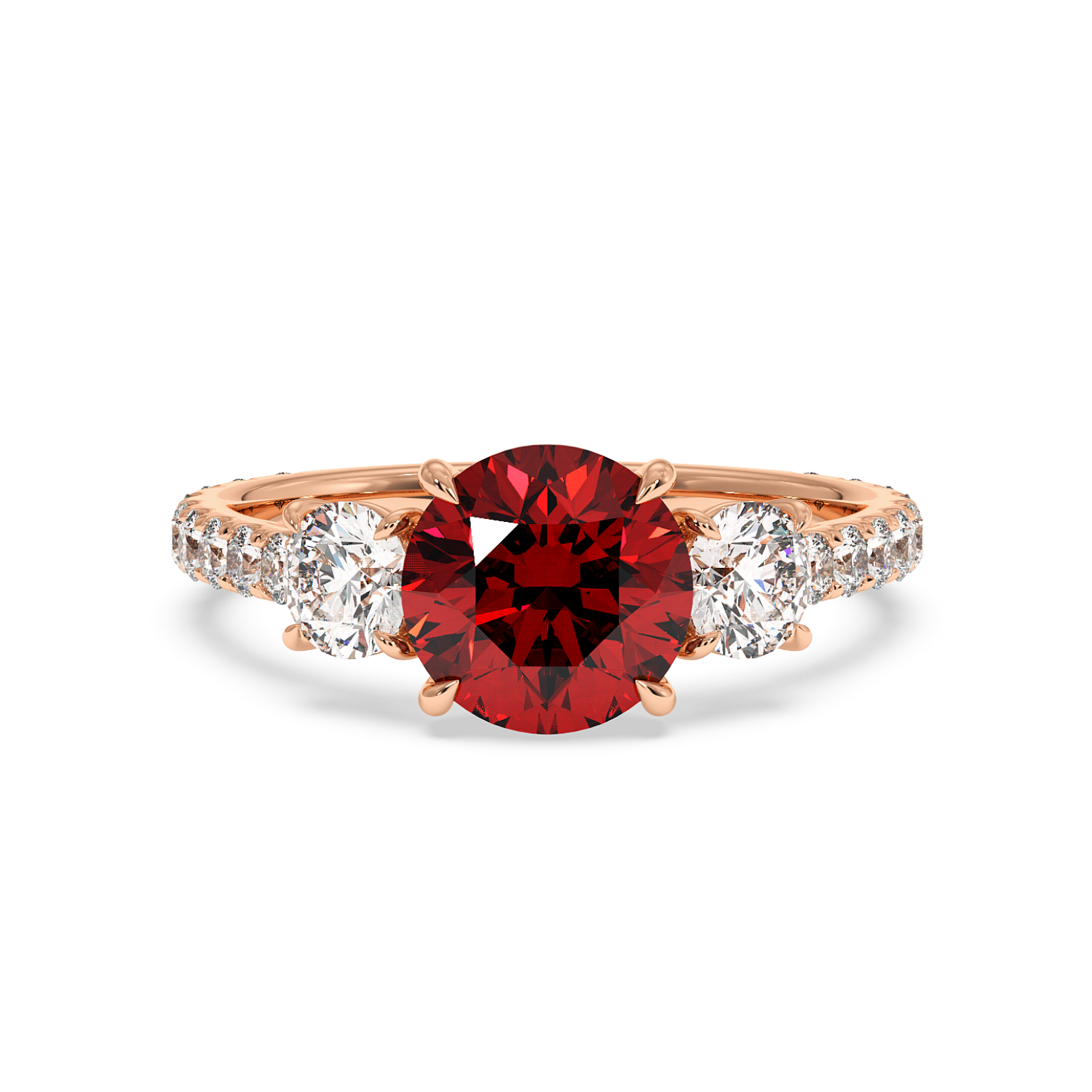 18K Rose Gold Blossom Engagement Ring